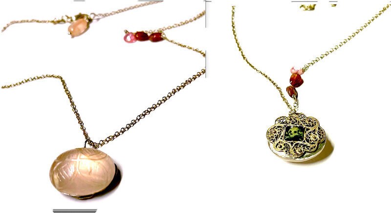 Carved Rose Quartz Skull Necklace: Antique Silver Filigree, Sterling Silver Chain - Image 6