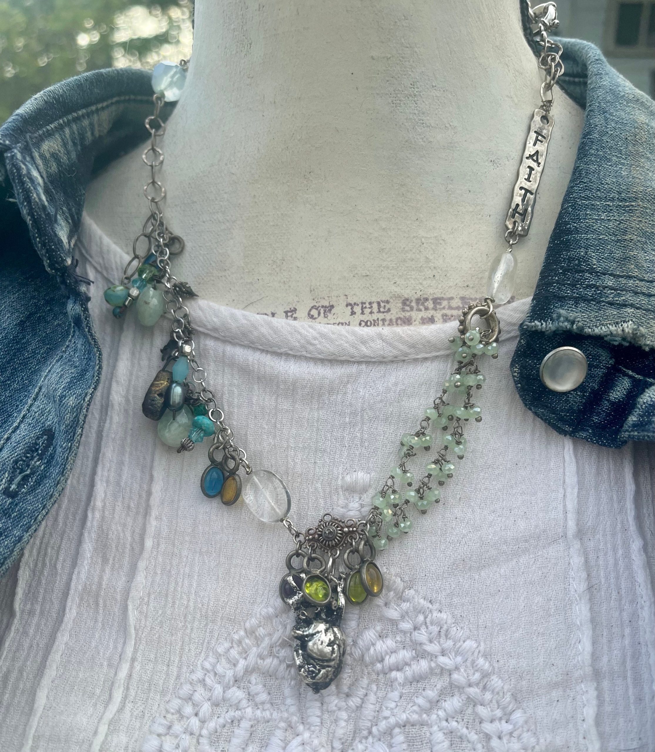 Handmade Sterling Silver Tribal Necklace: Amethyst, Turquoise, Garnet, Ruby - Image 5