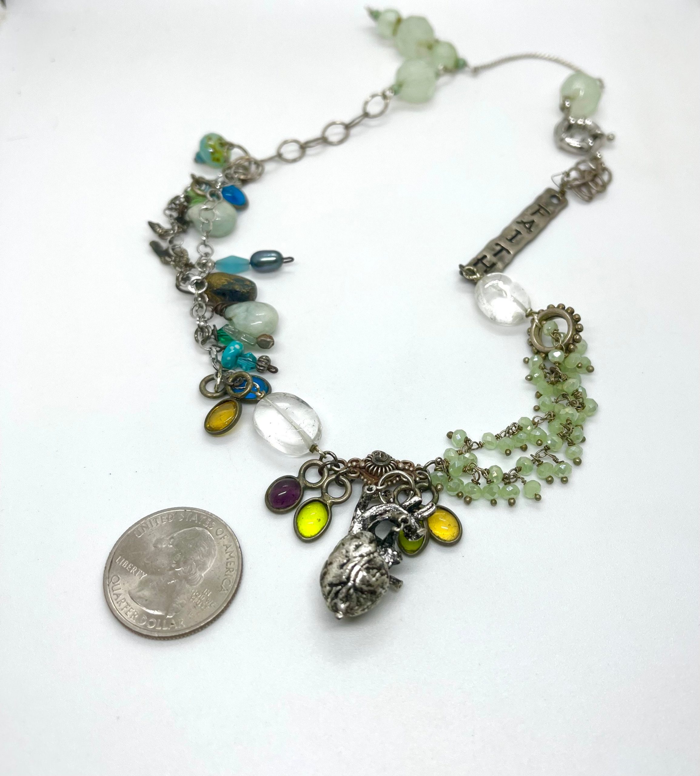 Handmade Sterling Silver Tribal Necklace: Amethyst, Turquoise, Garnet, Ruby - Image 3