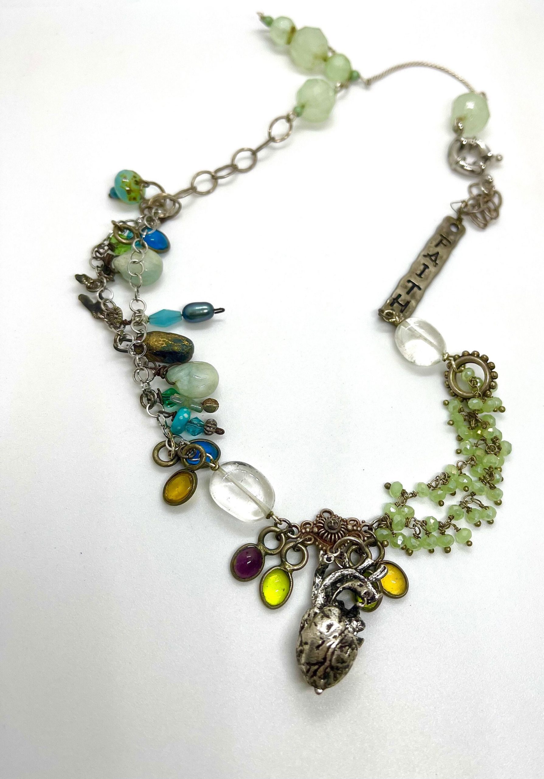 Handmade Sterling Silver Tribal Necklace: Amethyst, Turquoise, Garnet, Ruby - Image 4