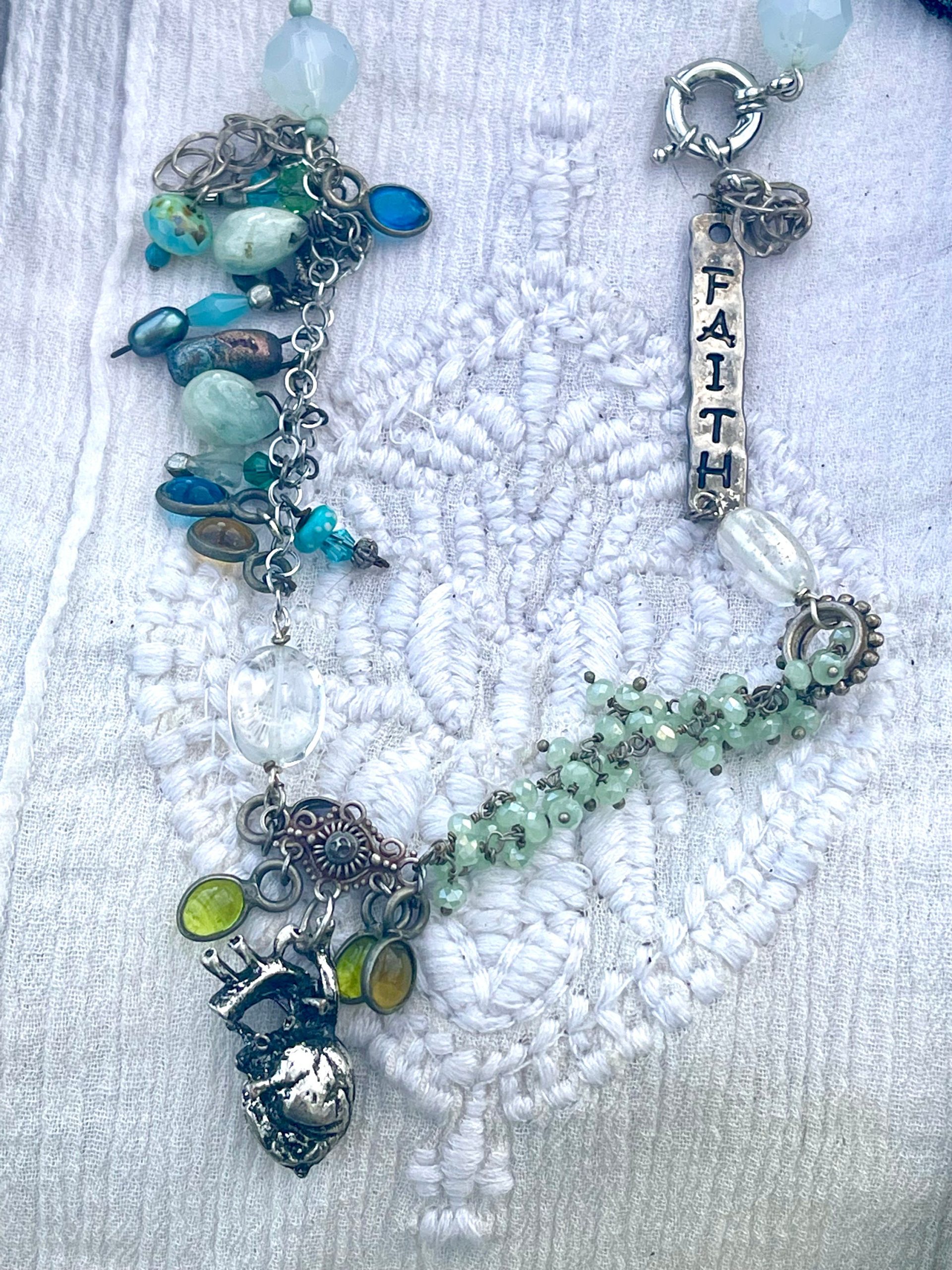 Handmade Sterling Silver Tribal Necklace: Amethyst, Turquoise, Garnet, Ruby - Image 6