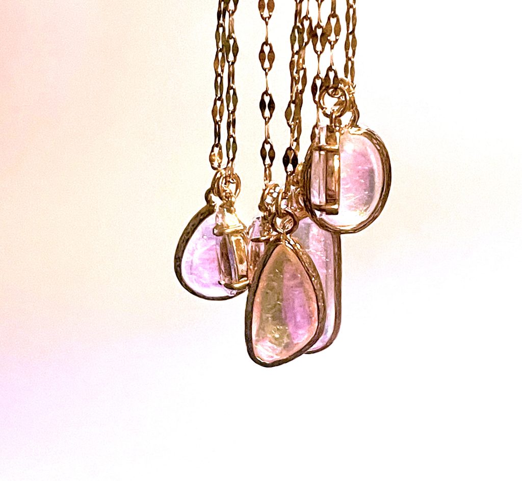 Handmade Aurora Opal Necklace: 18K Gold Paperclip Chain, Elegant Jewelry