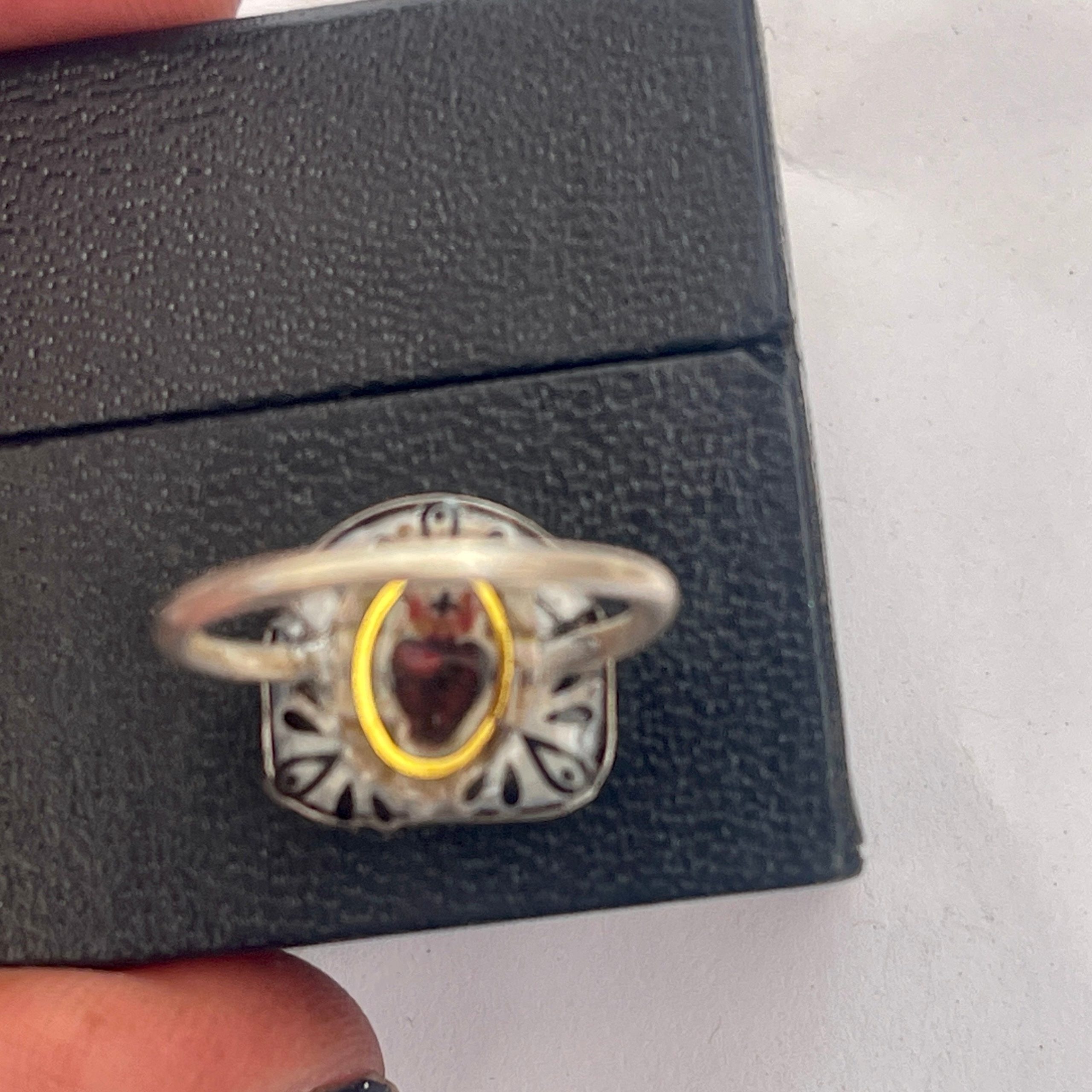 Memento Mori Skull Ring: Sacred Heart, Lost Love Letters Detail - Image 7