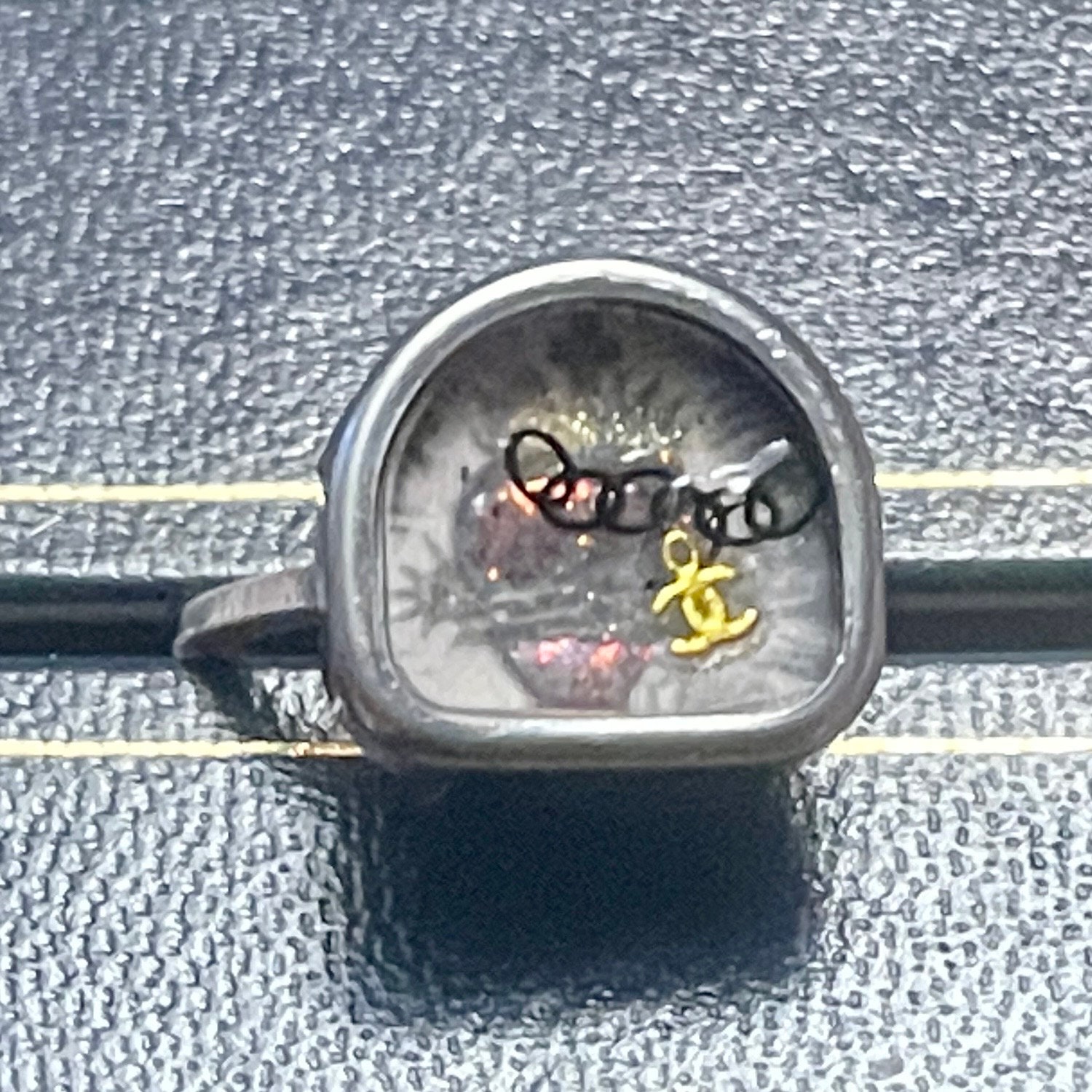 Memento Mori Skull Ring: Sacred Heart, Lost Love Letters Detail - Image 3