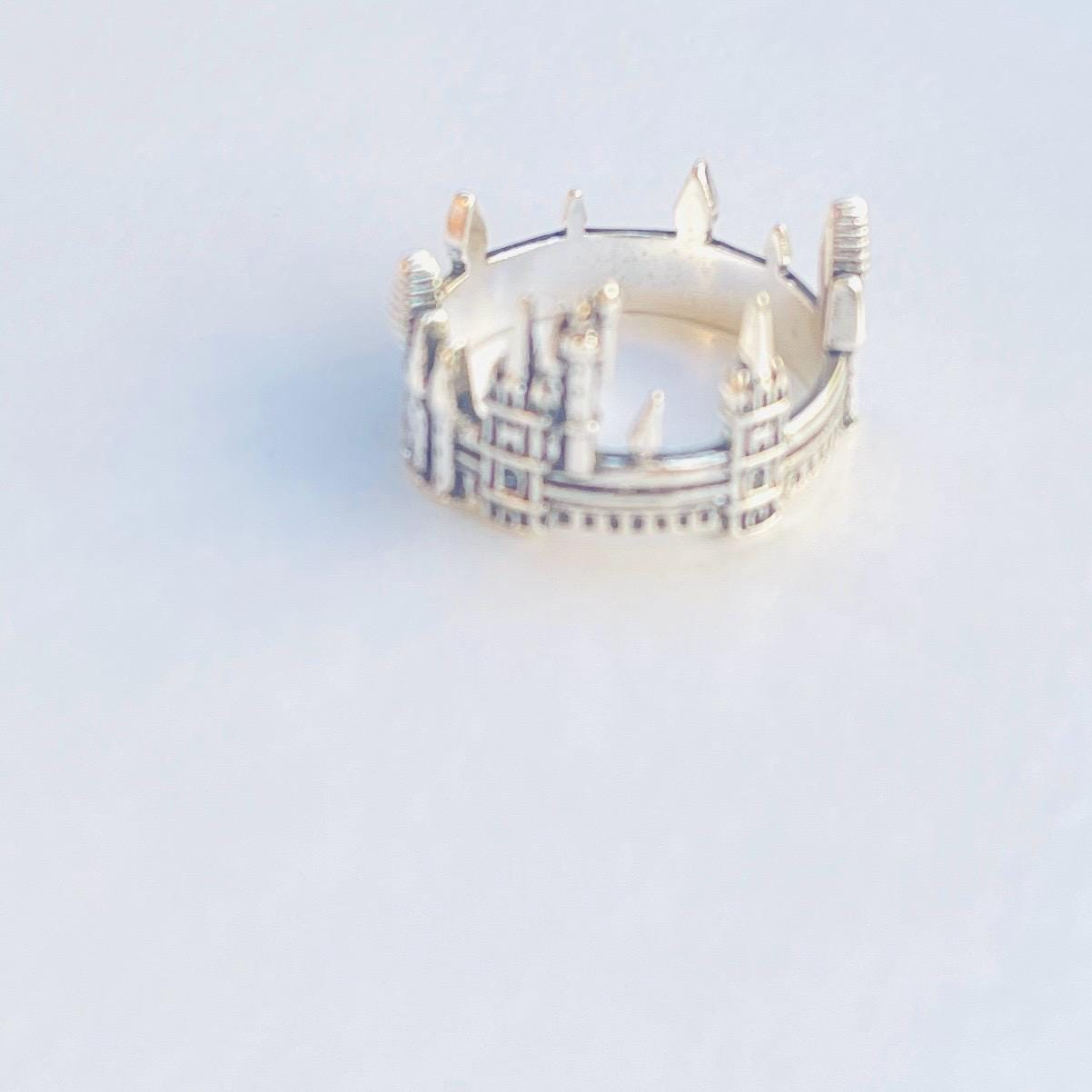 Gothic Silver Castle Ring: Fairytale City Skyline - Image 3