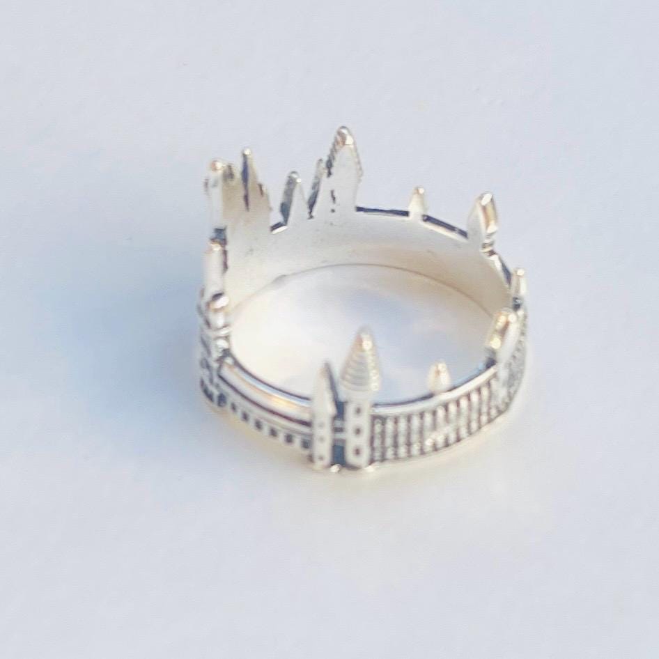 Gothic Silver Castle Ring: Fairytale City Skyline - Image 5
