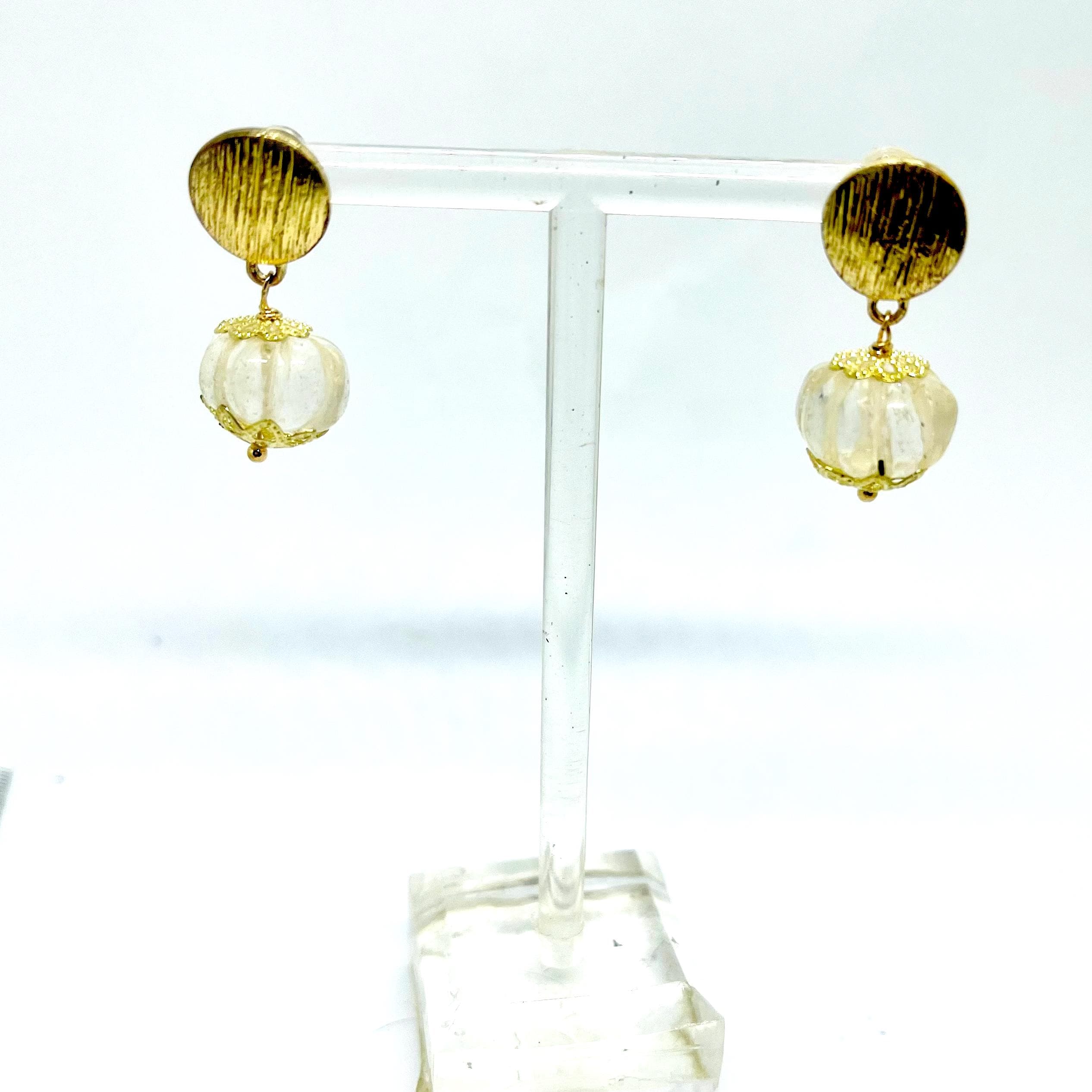 Citrine Quartz 18k Gold Drop Earrings, Bridal Wedding Jewelry - Image 3