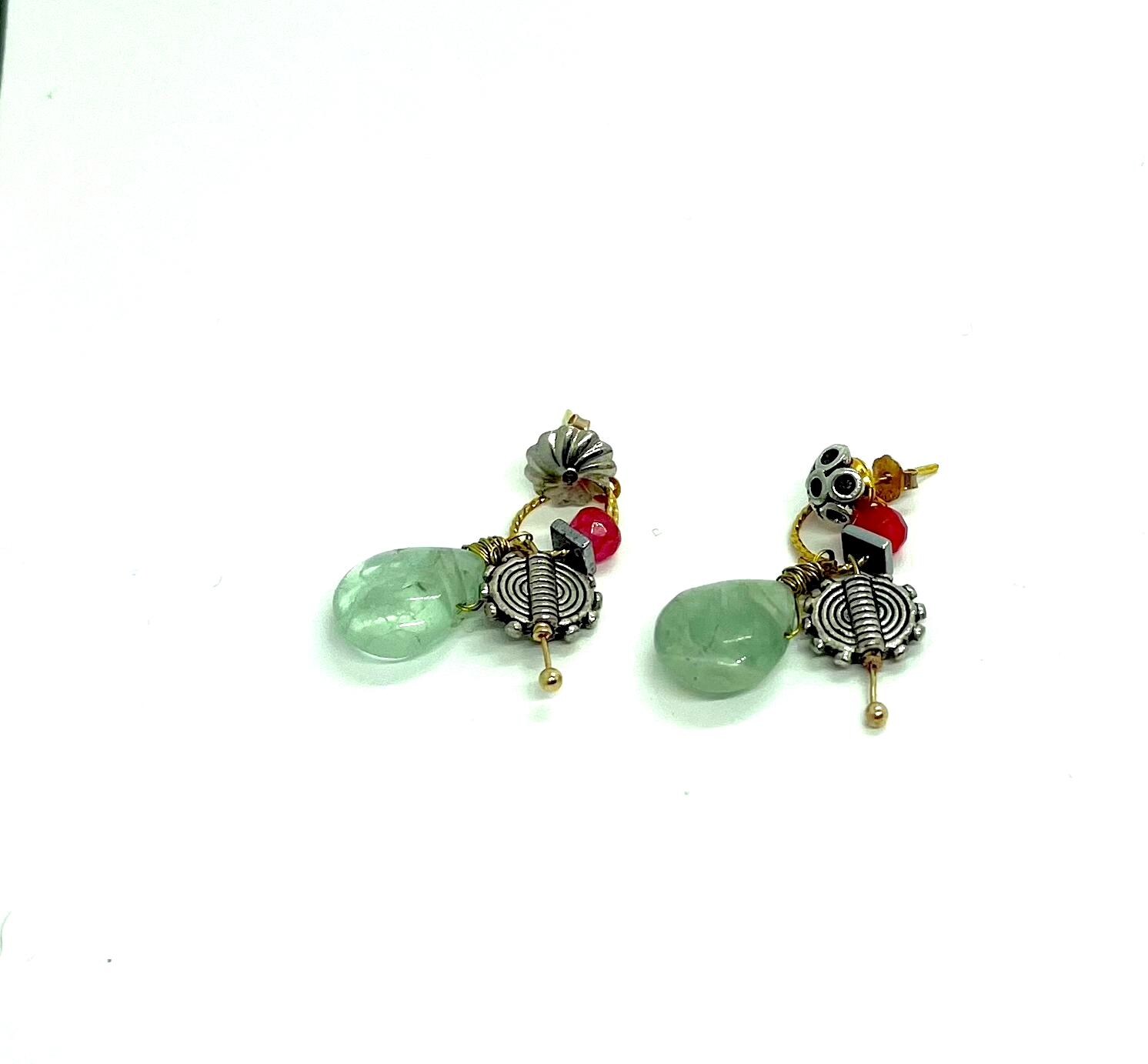 Aquamarine Teardrop Earrings: Boho Gemstone Silver Drop Earrings - Image 2