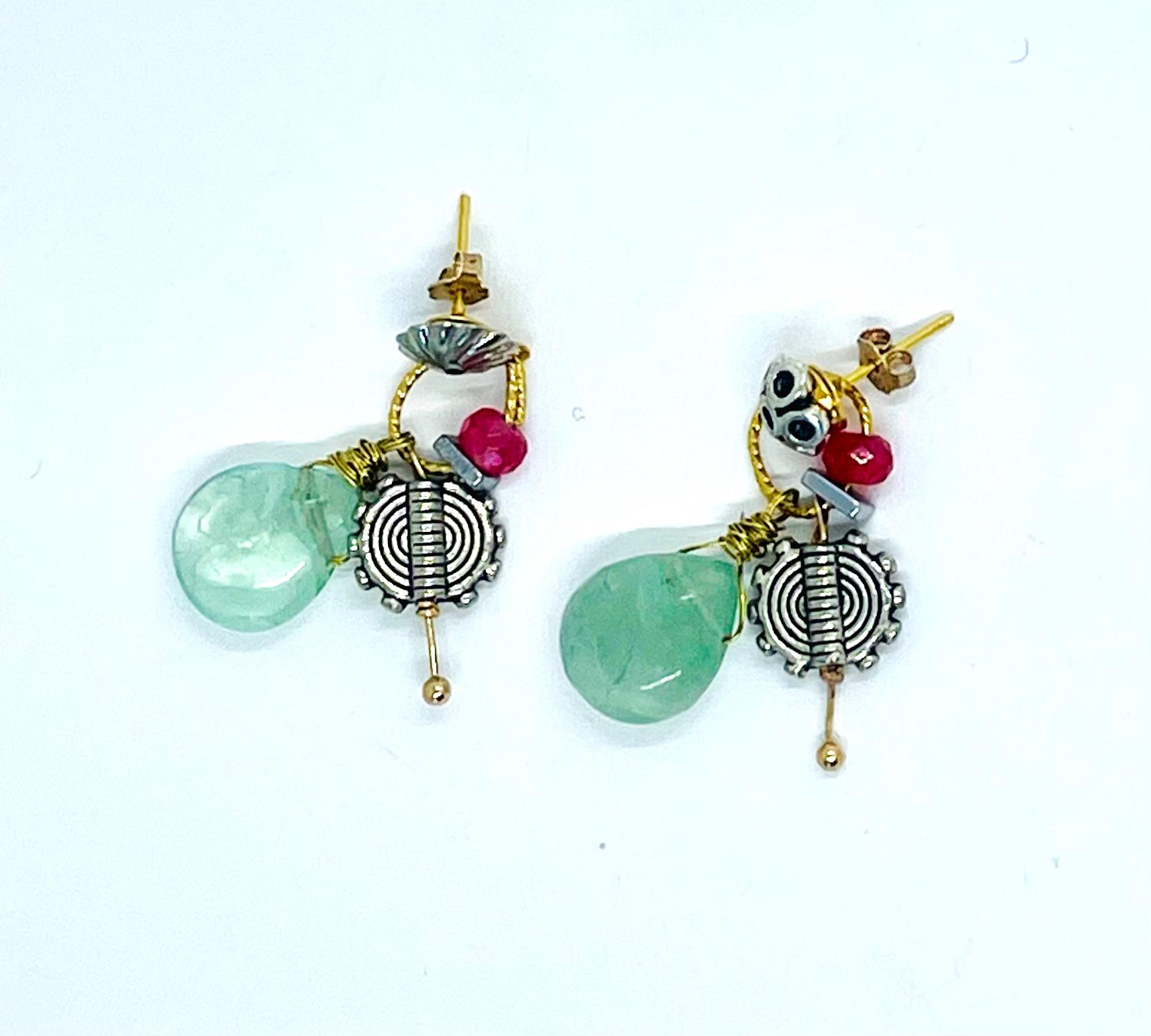 Aquamarine Teardrop Earrings: Boho Gemstone Silver Drop Earrings