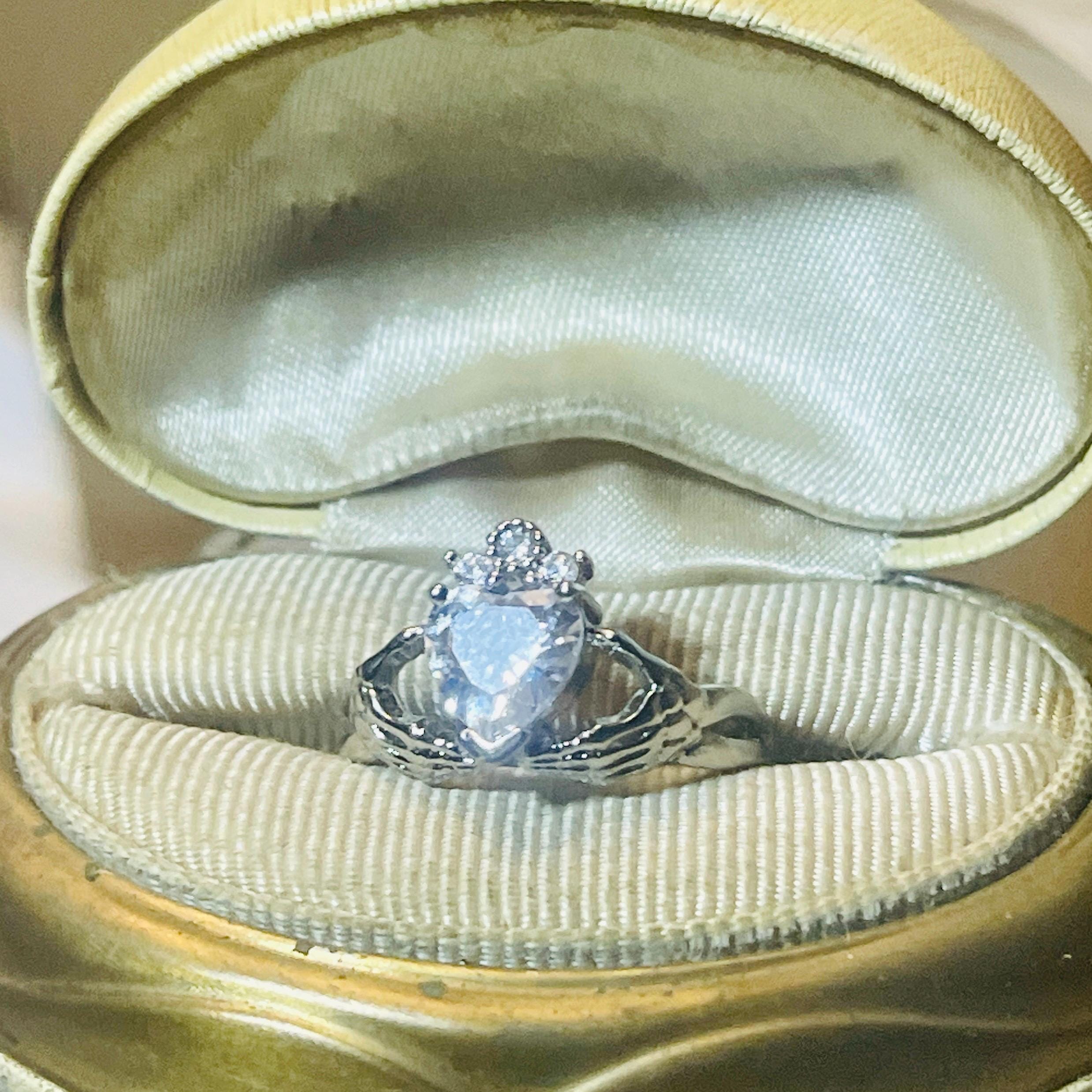 Gothic Claddagh Ring: Sterling Silver Crowned Heart & Skeleton Hands - Image 9