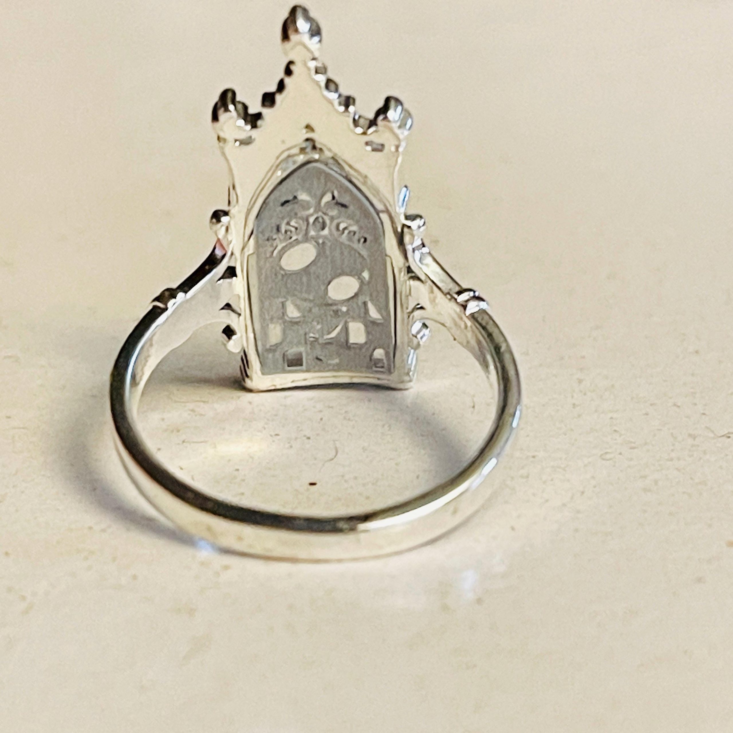 Gothic Stained Glass Window Ring: Cathedral Arch, Fairytale Jewelry - Image 10