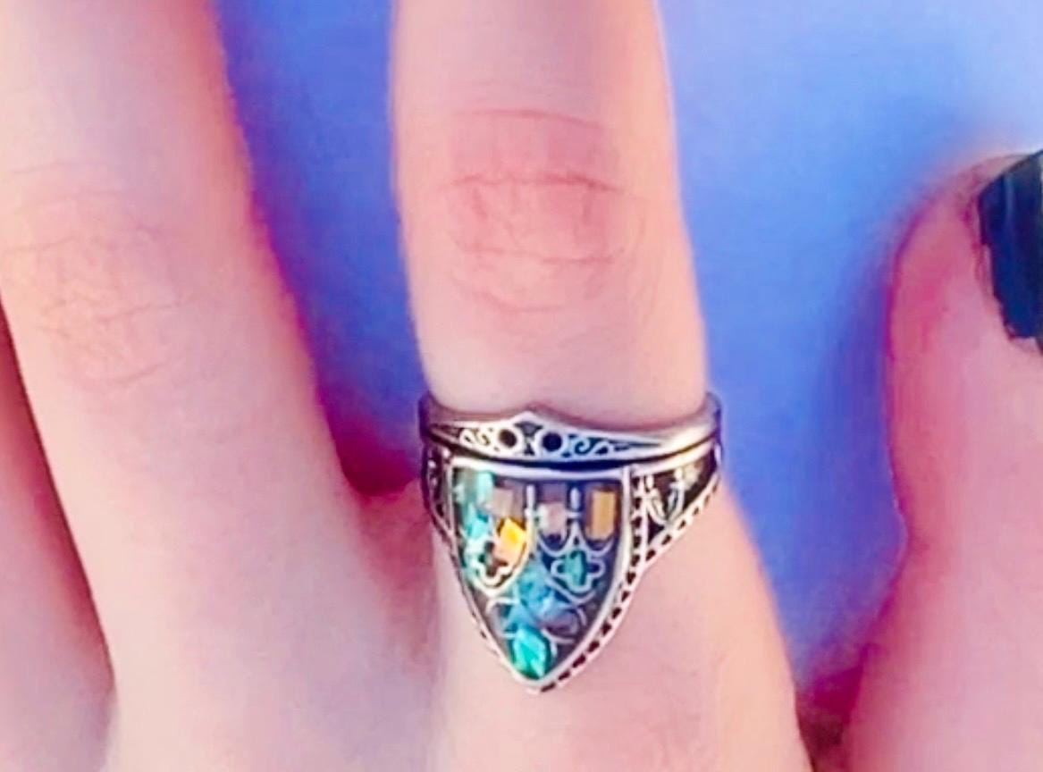 Stained Glass Cathedral Ring: Gothic Arch Window, Magick Ring - Image 3