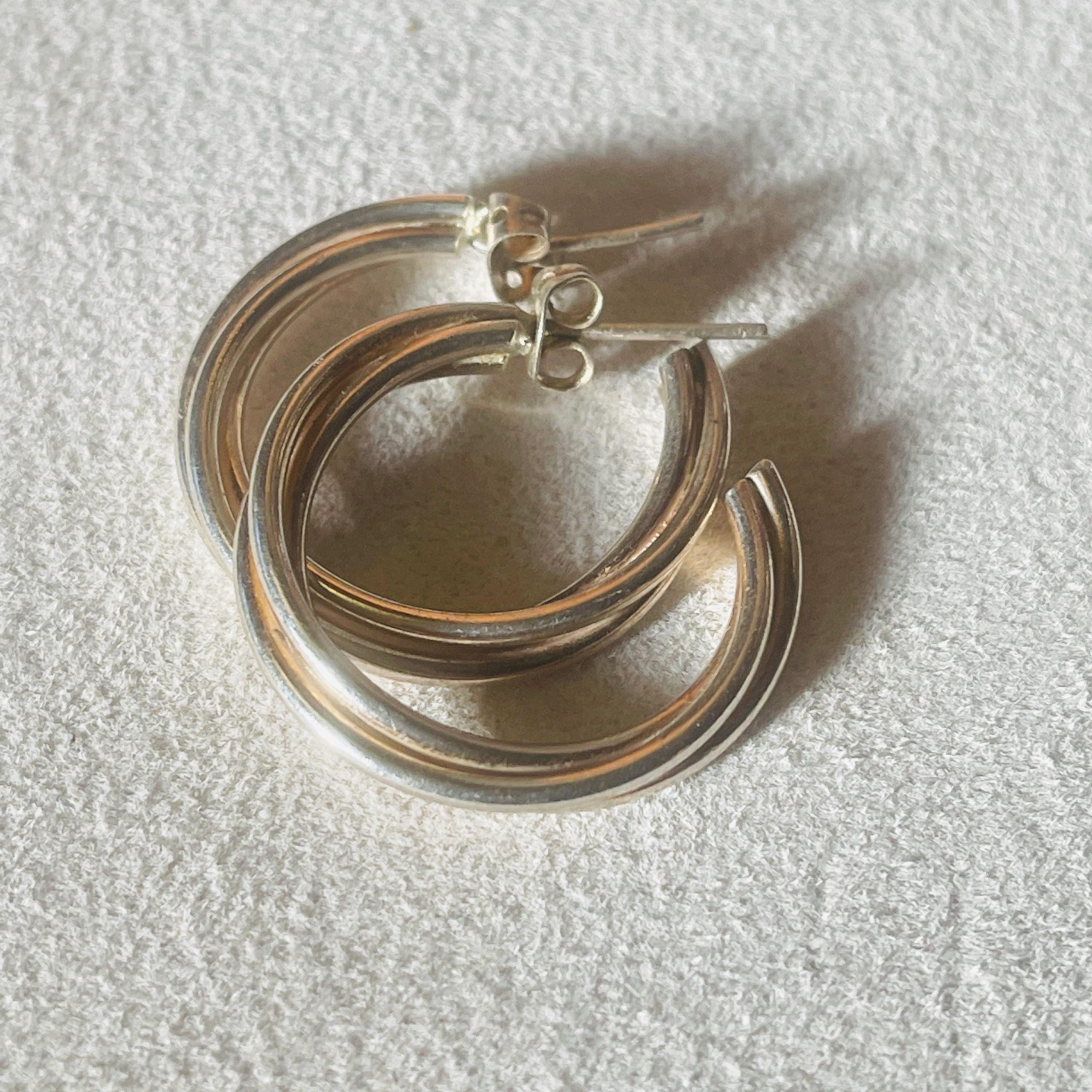 Solid Sterling Silver Hoop Earrings: .925 Italy Silver, 3cm