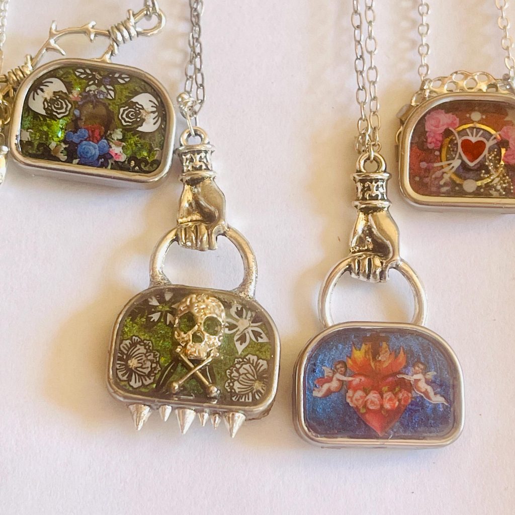 Gothic Large Tombstone Skull Necklace: Victorian Memento Mori Jewelry