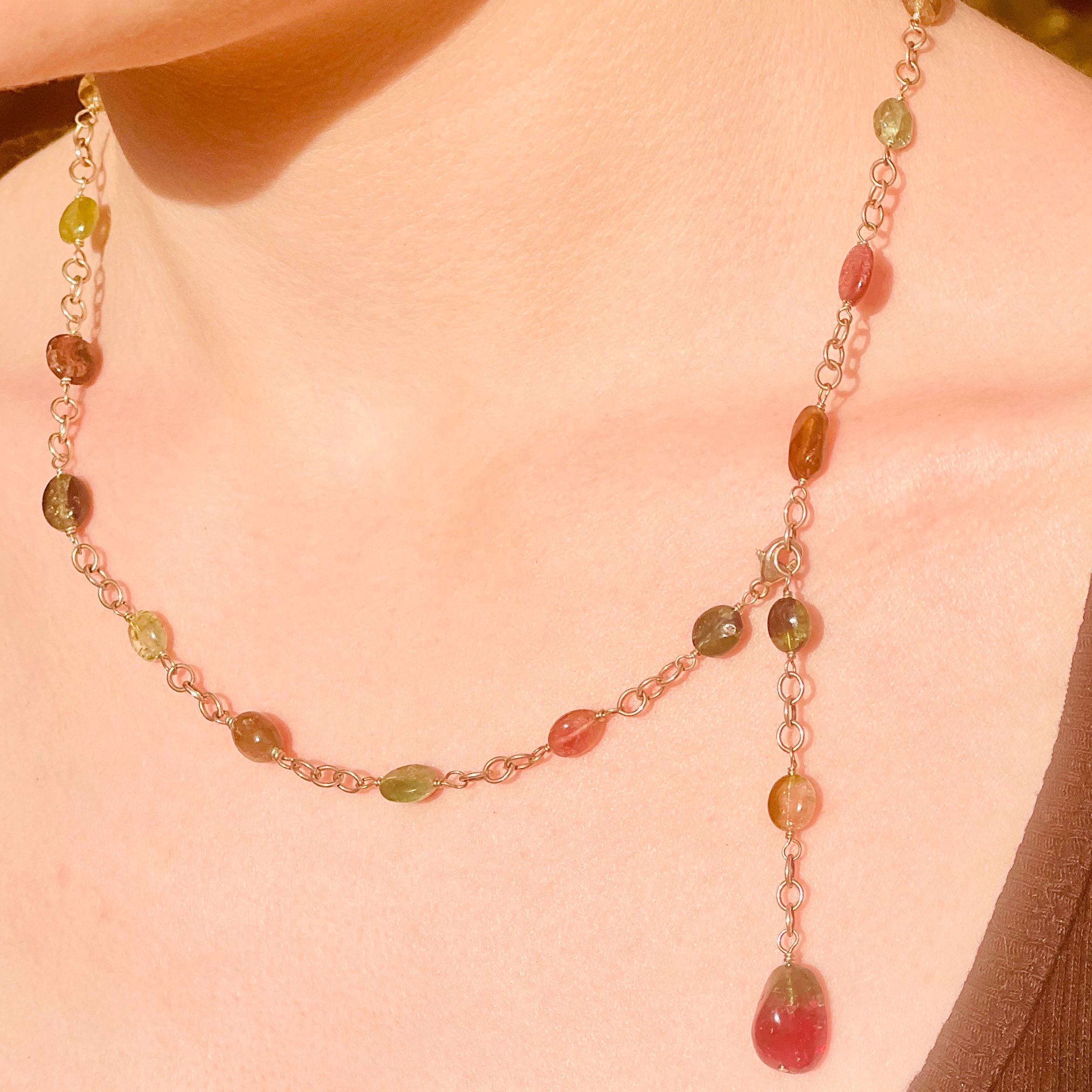 Natural Tourmaline Necklace | Sterling Silver 925 | Art Nouveau Revival | Earth Mined Stones | Handmade Jewelry - Image 4
