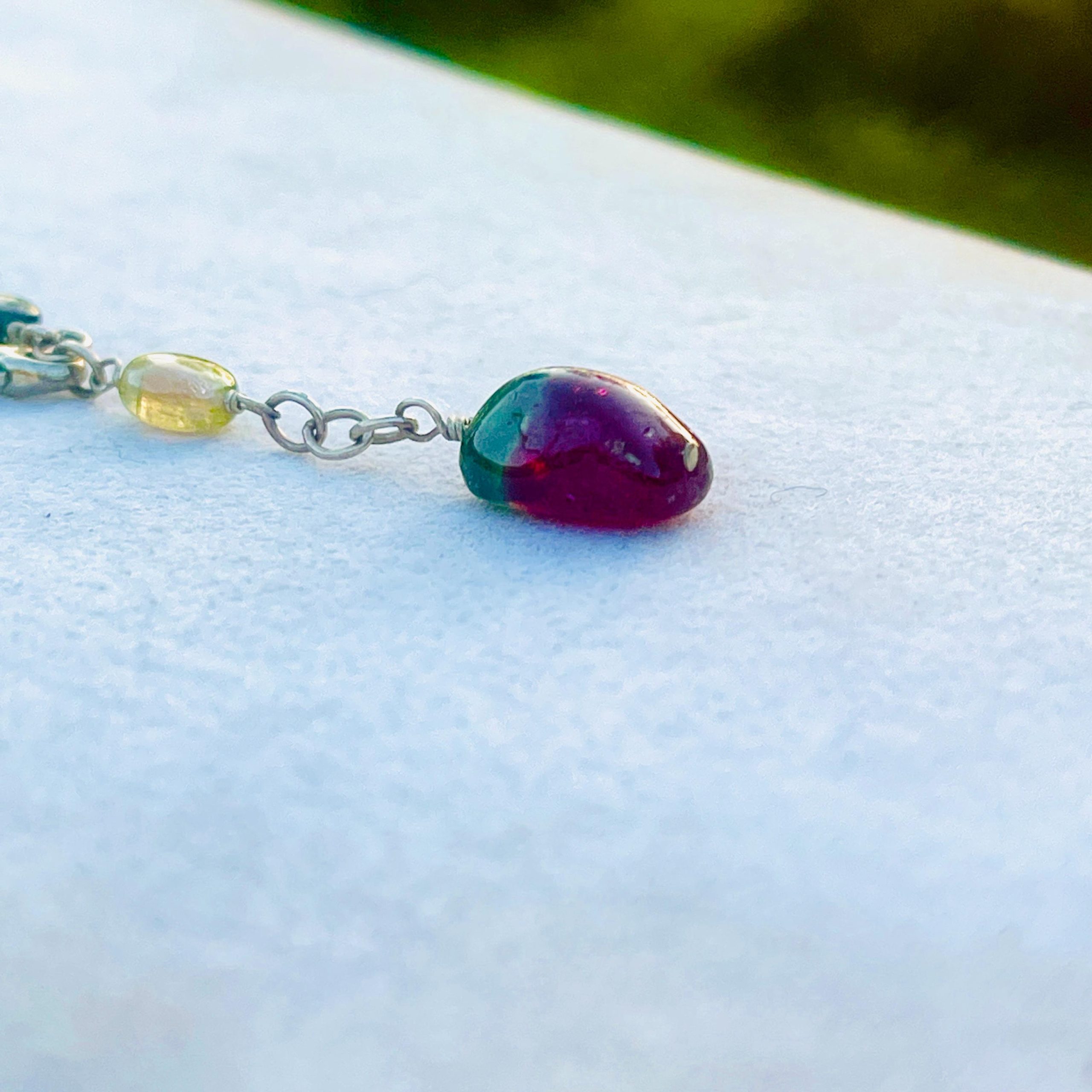 Natural Tourmaline Necklace | Sterling Silver 925 | Art Nouveau Revival | Earth Mined Stones | Handmade Jewelry - Image 8