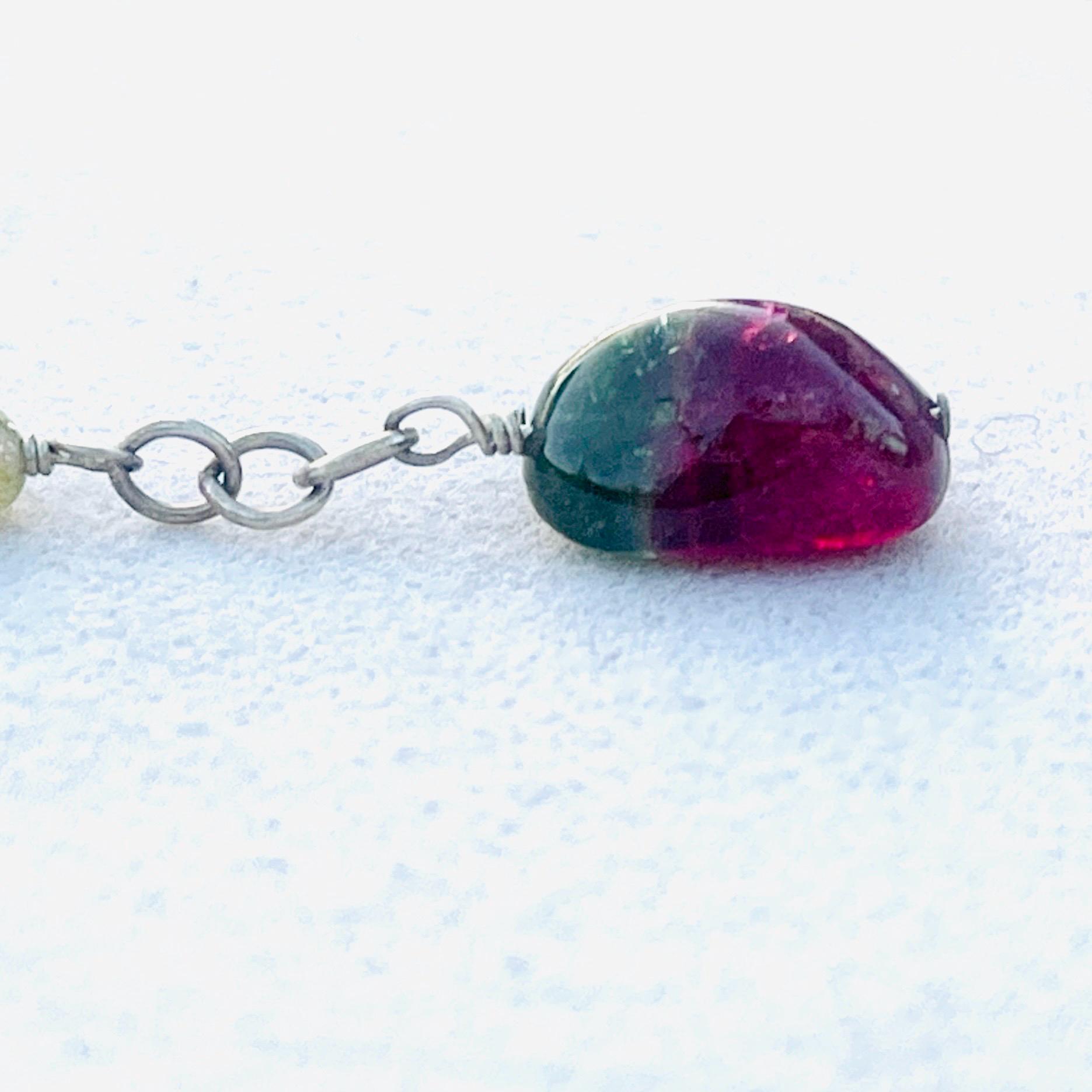 Natural Tourmaline Necklace | Sterling Silver 925 | Art Nouveau Revival | Earth Mined Stones | Handmade Jewelry - Image 10