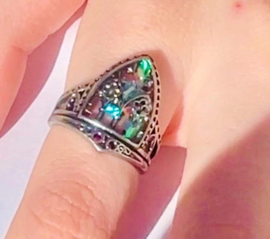 Stained Glass Cathedral Ring: Gothic Arch Window, Magick Ring