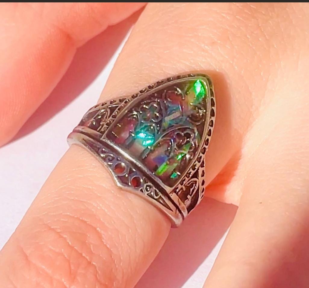 Stained Glass Cathedral Ring: Gothic Arch Window, Magick Ring - Image 4