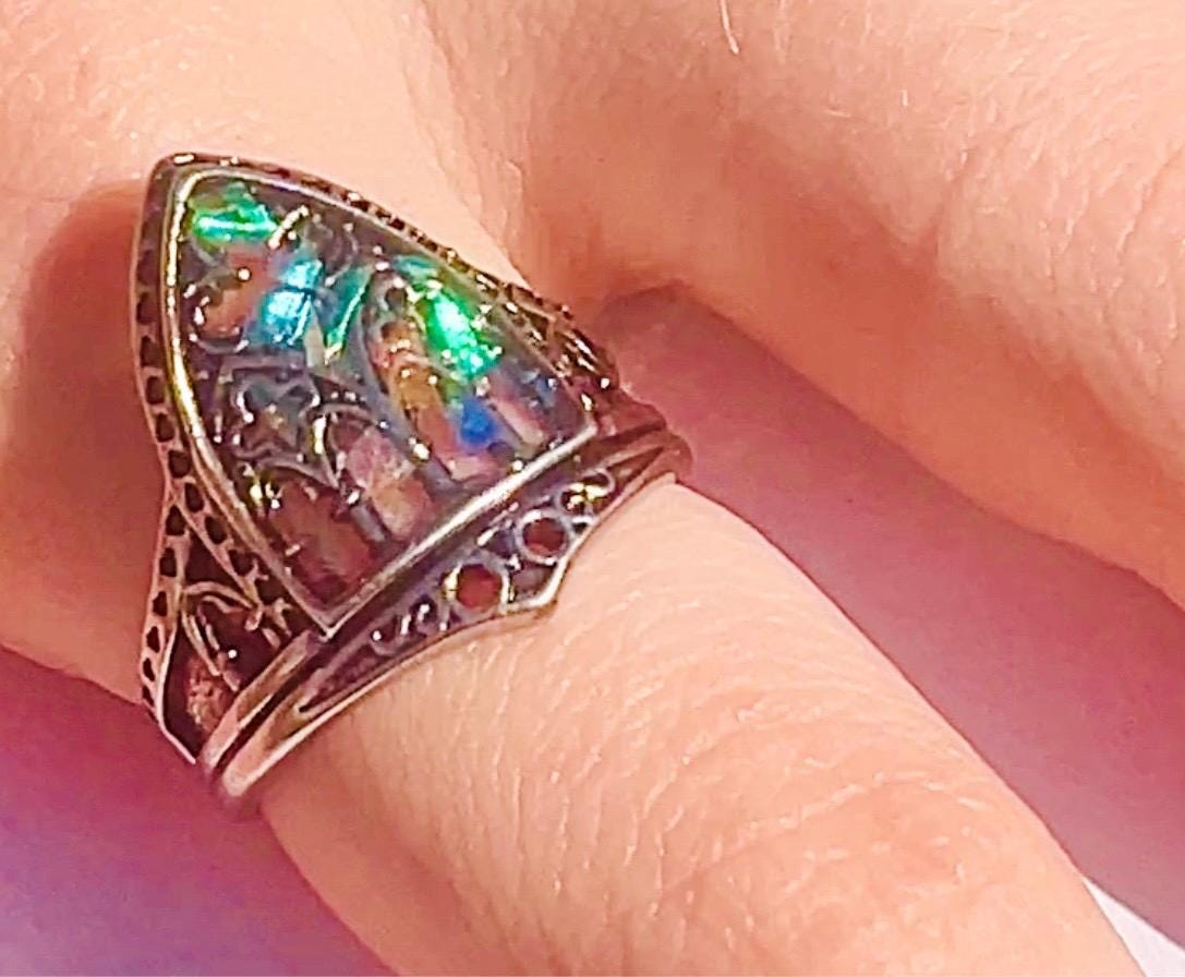 Stained Glass Cathedral Ring: Gothic Arch Window, Magick Ring - Image 5