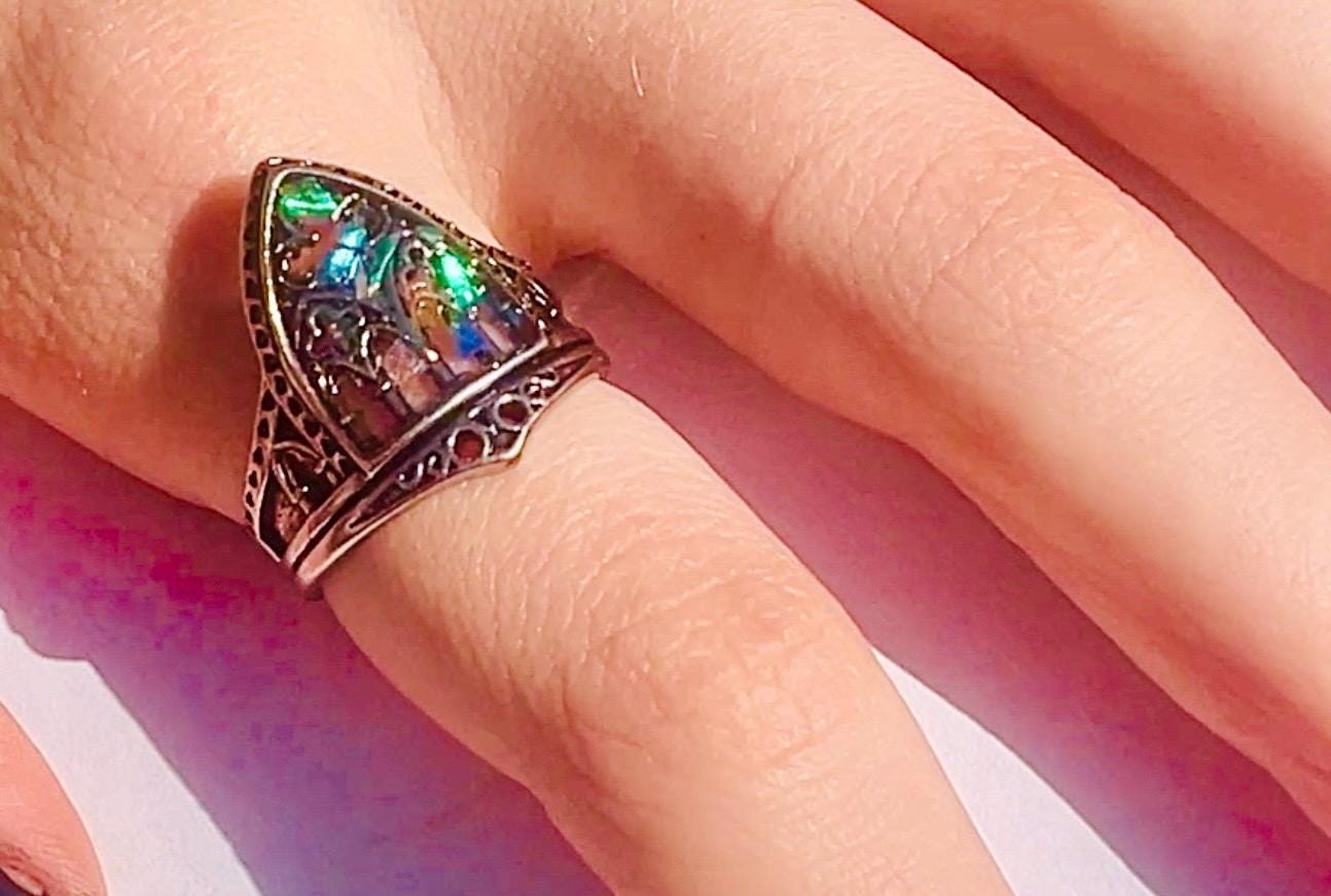 Stained Glass Cathedral Ring: Gothic Arch Window, Magick Ring - Image 7