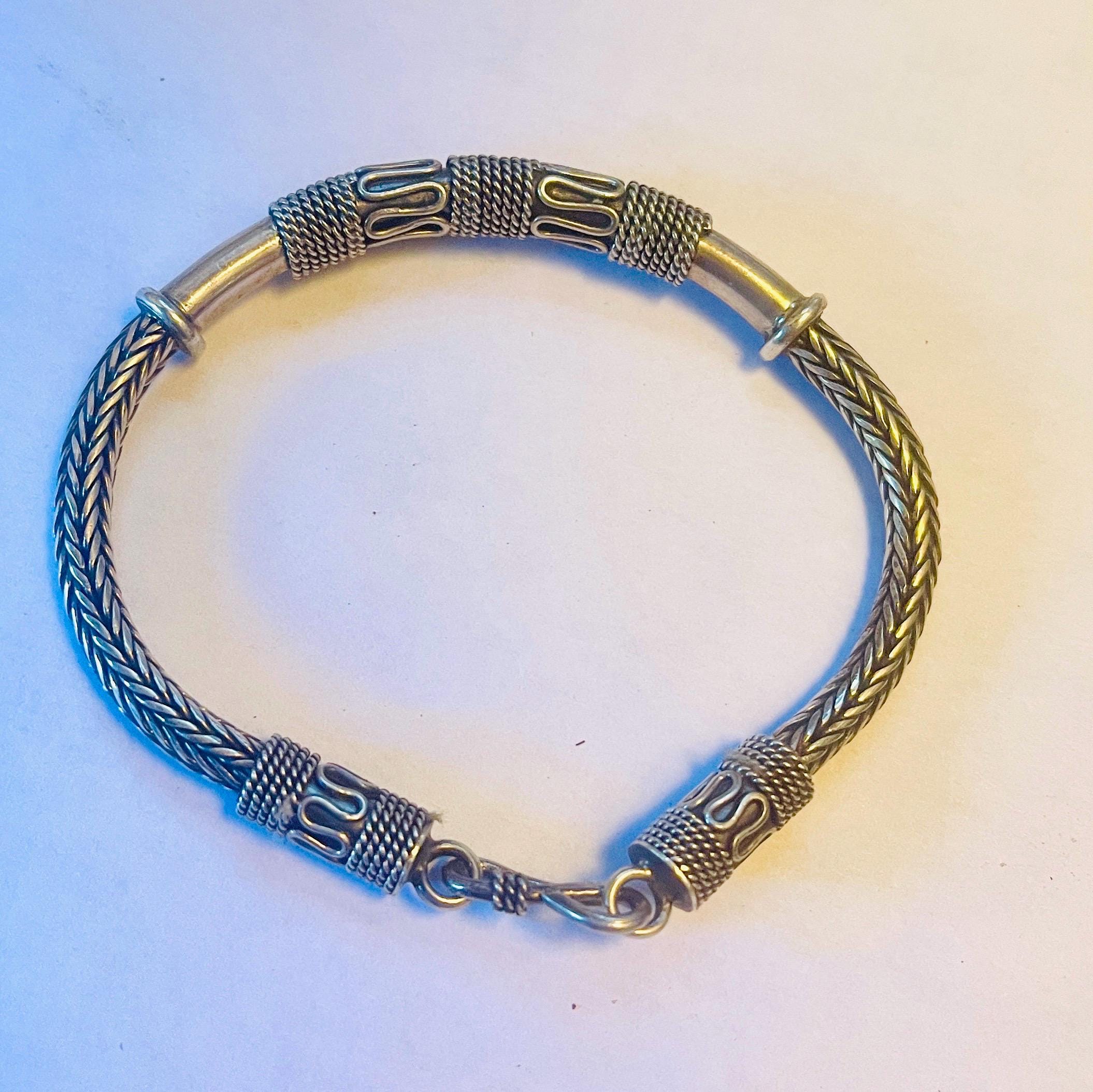 Vintage Balinese Sterling Silver Bracelet - Heavy Solid Chain, 8 Inch - Image 3