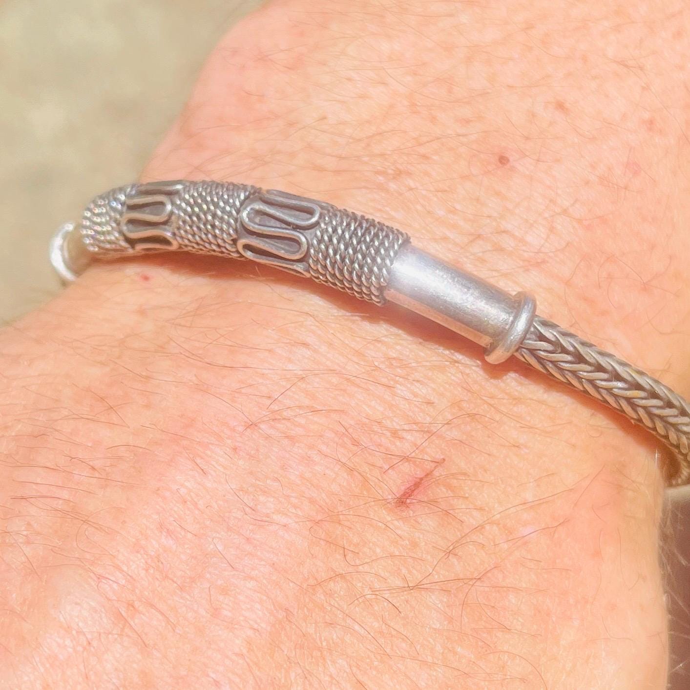 Vintage Balinese Sterling Silver Bracelet - Heavy Solid Chain, 8 Inch - Image 4