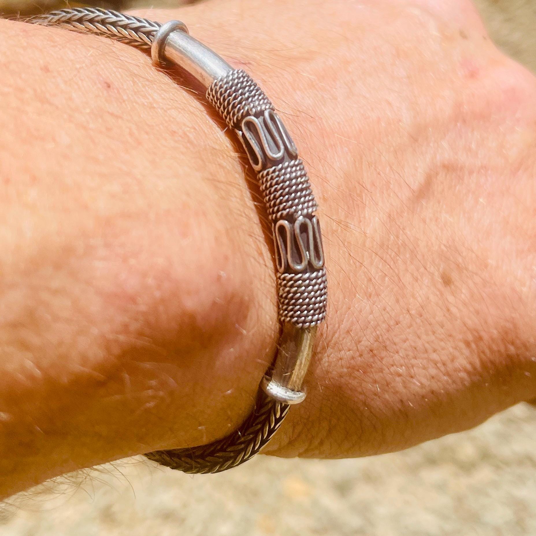 Vintage Balinese Sterling Silver Bracelet - Heavy Solid Chain, 8 Inch - Image 10