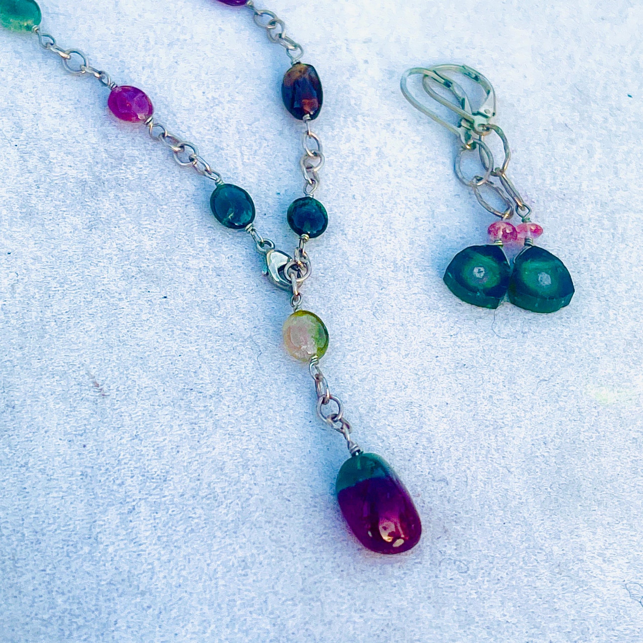 Natural Tourmaline Necklace | Sterling Silver 925 | Art Nouveau Revival | Earth Mined Stones | Handmade Jewelry - Image 7