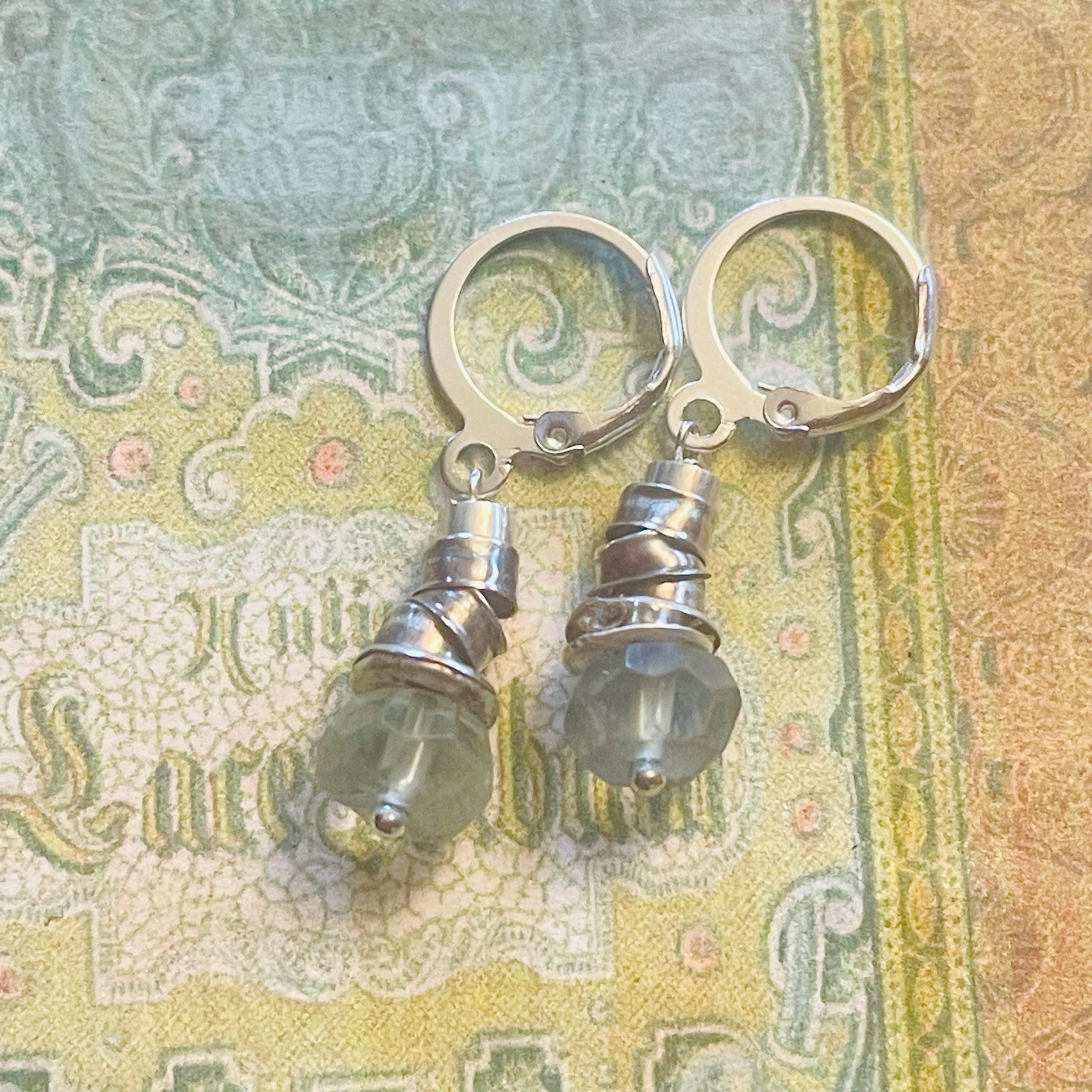 Sterling Silver Green Fluorite Drop Earrings: Handmade Dangle Jewelry - Image 6