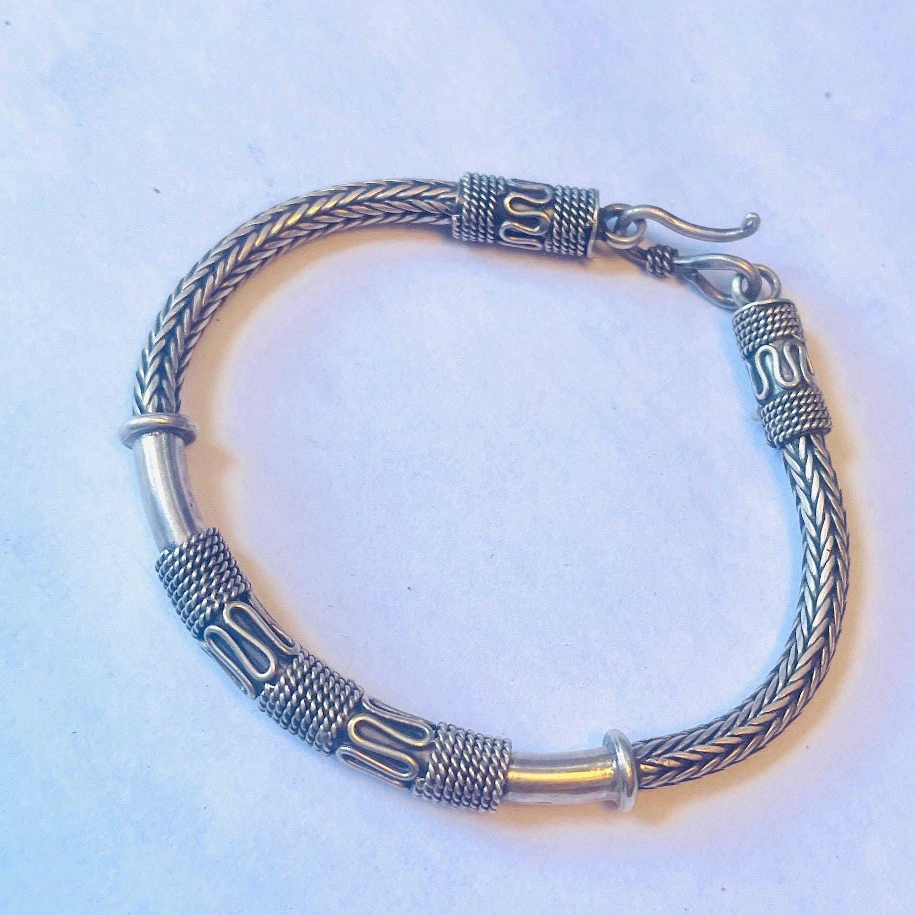 Vintage Balinese Sterling Silver Bracelet - Heavy Solid Chain, 8 Inch - Image 6
