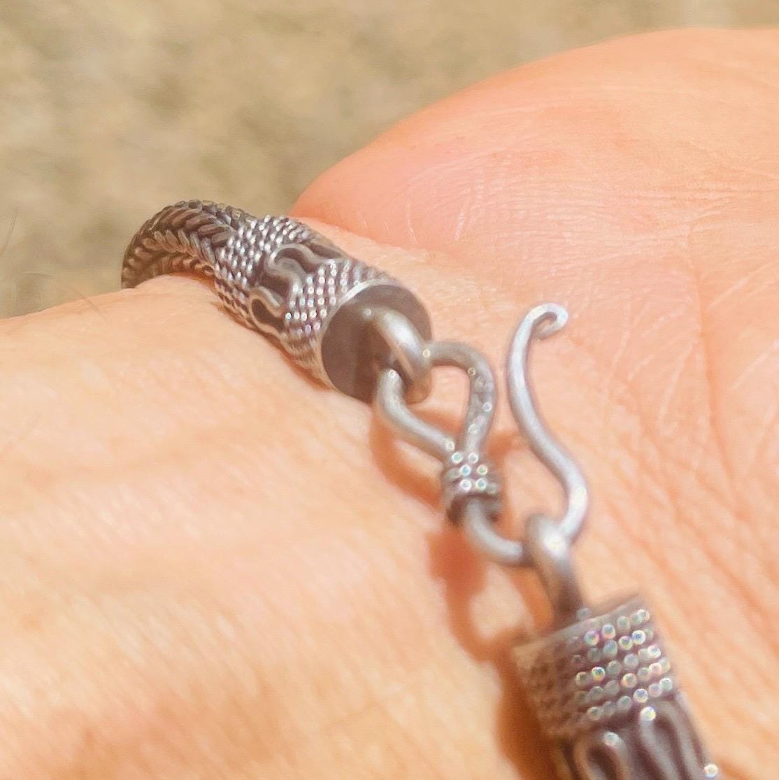 Vintage Balinese Sterling Silver Bracelet - Heavy Solid Chain, 8 Inch - Image 9