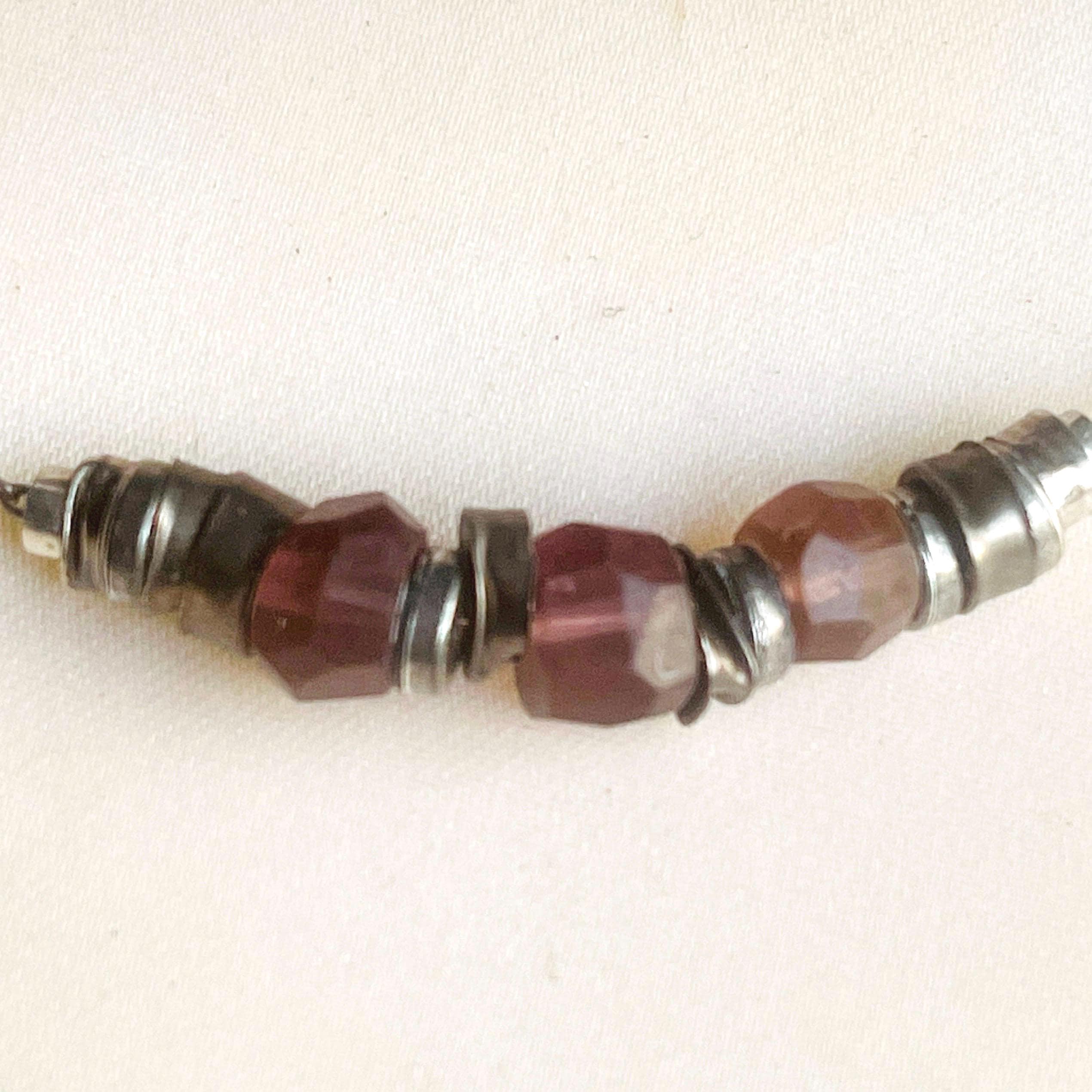 unique Sterling Silver raw faceted gemstone Necklace - Art Nouveau Revival - Image 3