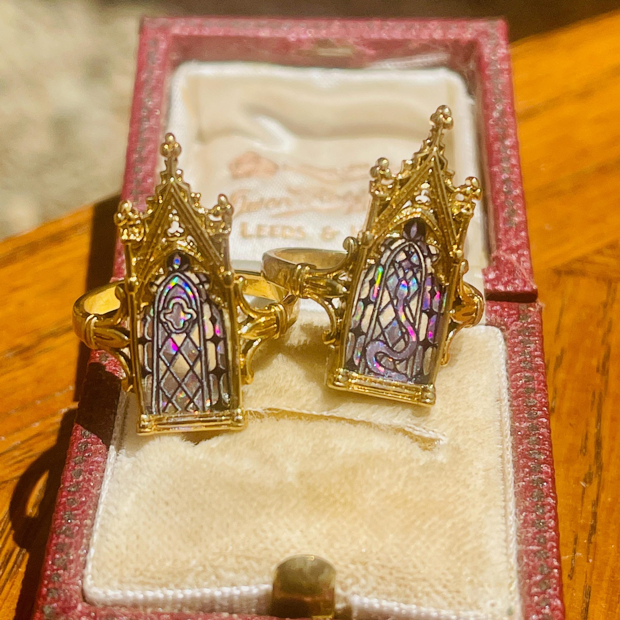 Gothic Cathedral Opal Ring: 18k Gold Arched Window Ring - Image 10