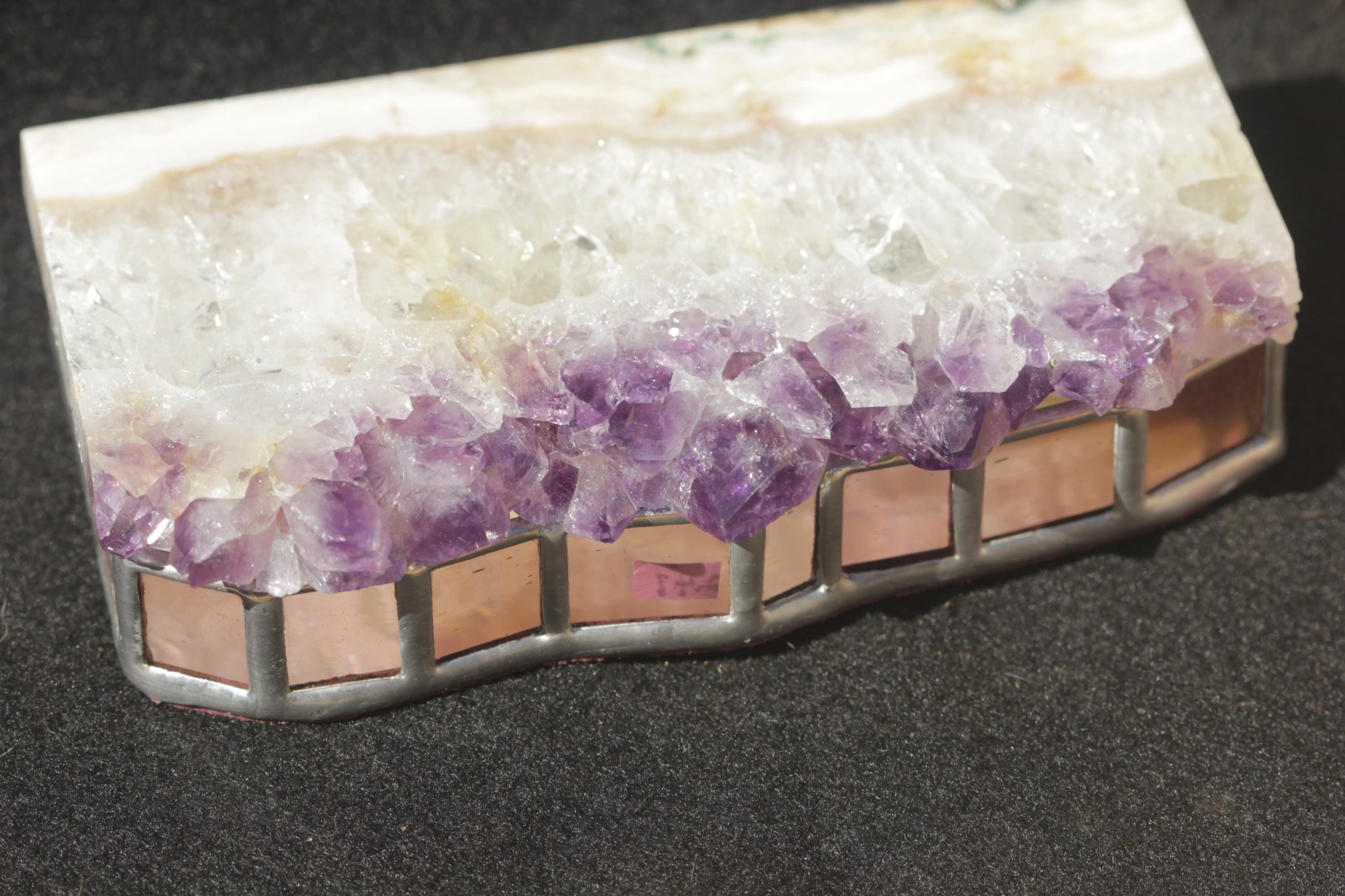 Amethyst Geode Stained Glass Jewelry Box: Handmade Crystal Keepsake - Image 10