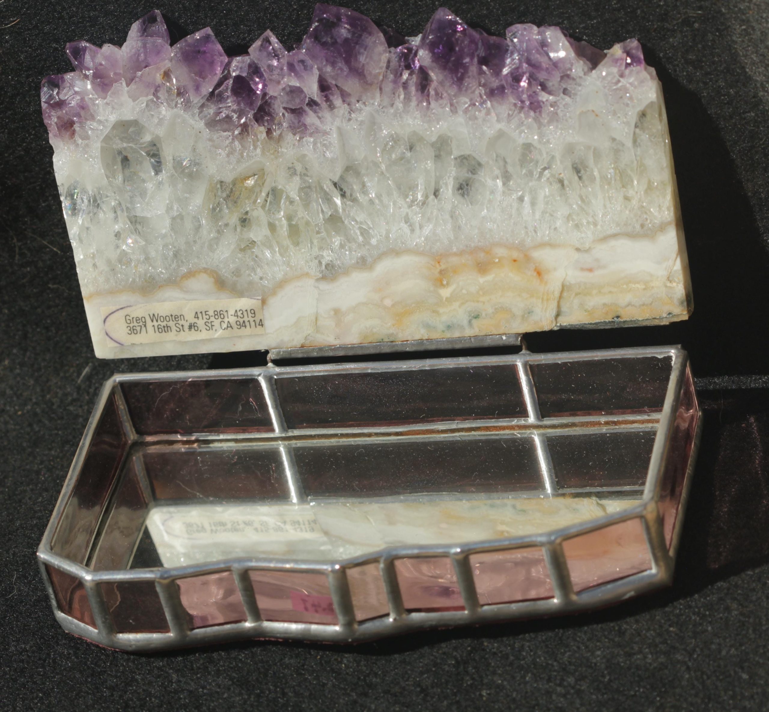 Amethyst Geode Stained Glass Jewelry Box: Handmade Crystal Keepsake - Image 2