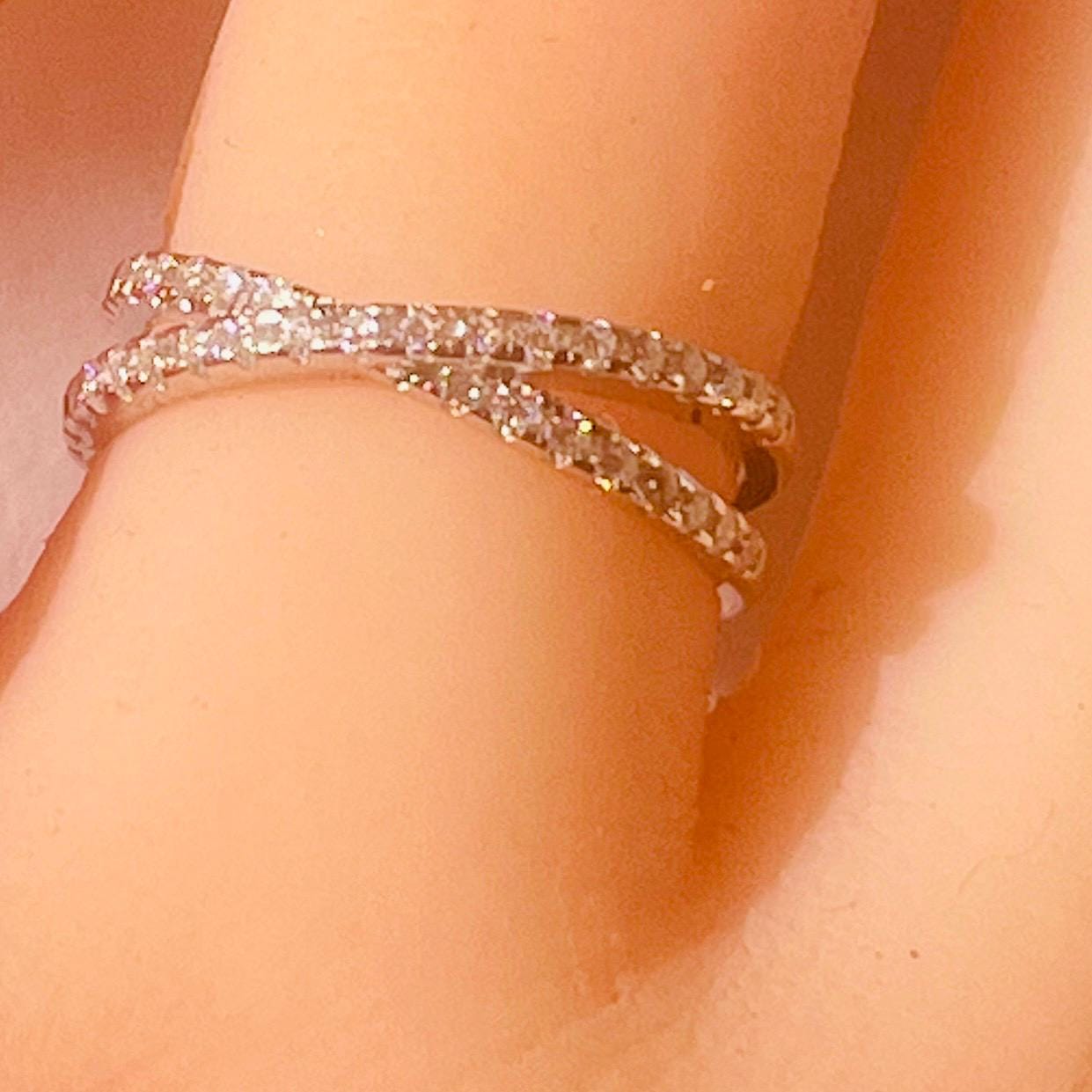 Vintage Diamond Engagement Ring: X Sterling Silver, Size 5