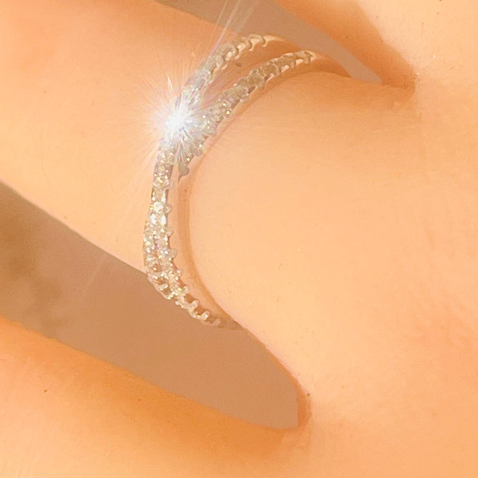 Vintage Diamond Engagement Ring: X Sterling Silver, Size 5 - Image 3