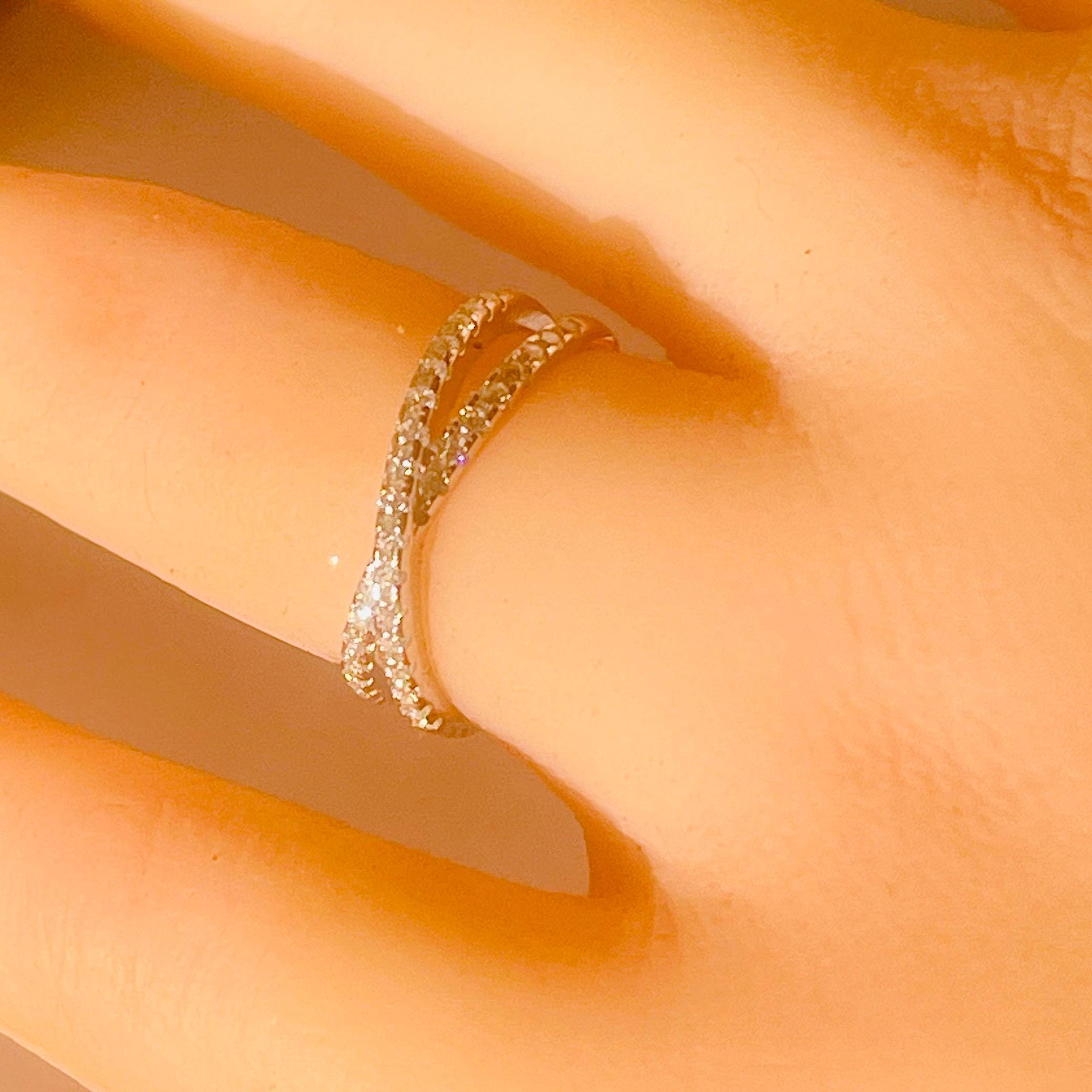 Vintage Diamond Engagement Ring: X Sterling Silver, Size 5 - Image 8