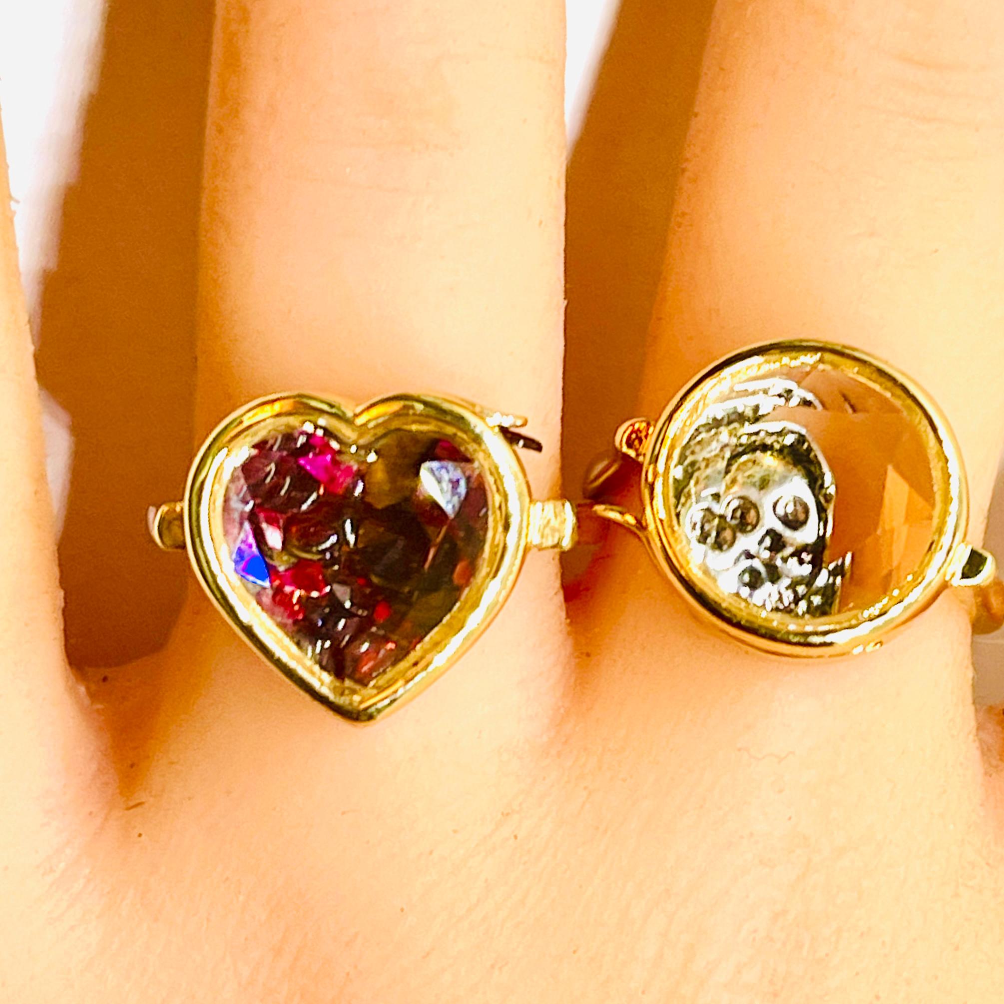 Memory Locket Ring: Stuart Crystal Style Faceted Glass - Image 2