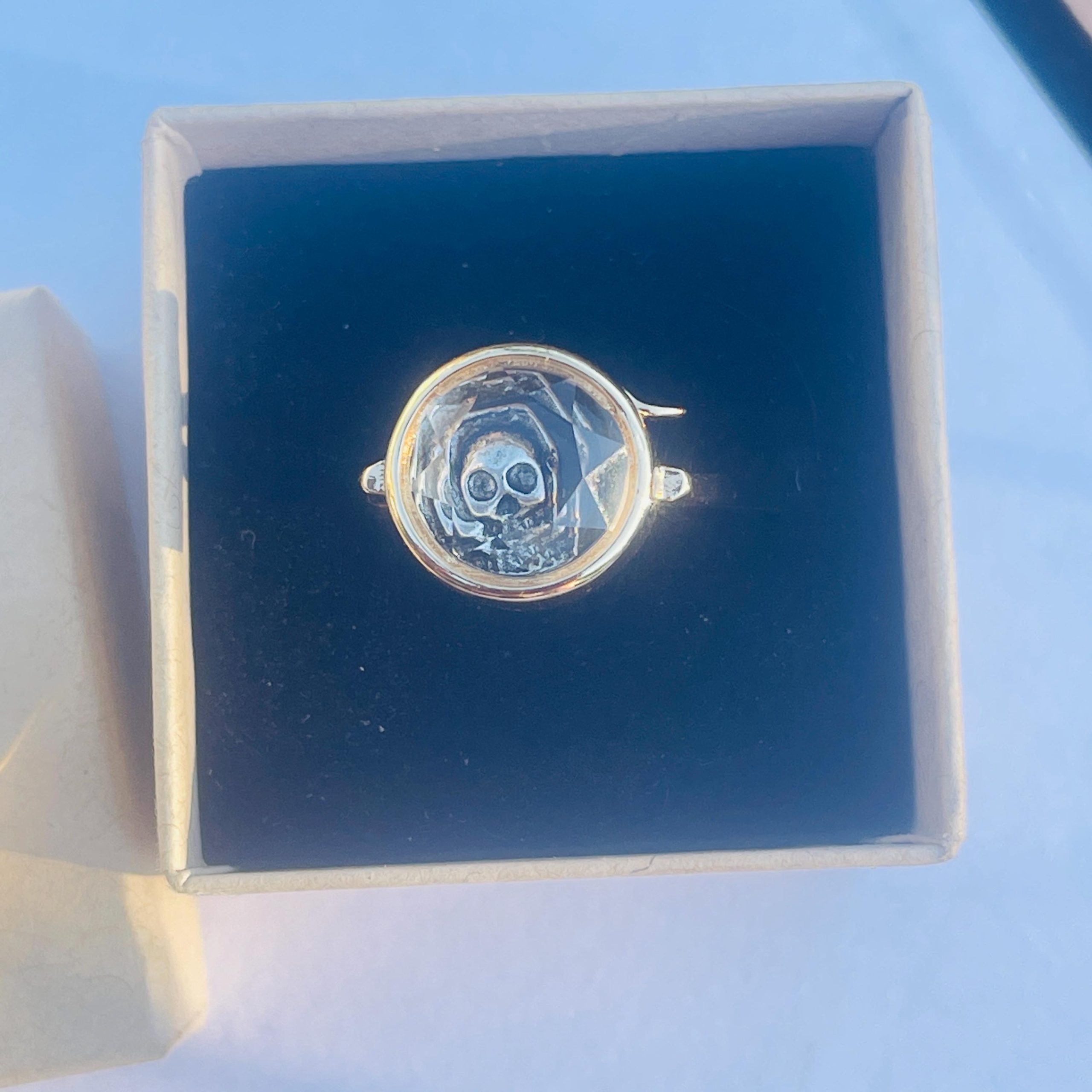 Memory Locket Ring: Stuart Crystal Style Faceted Glass - Image 10