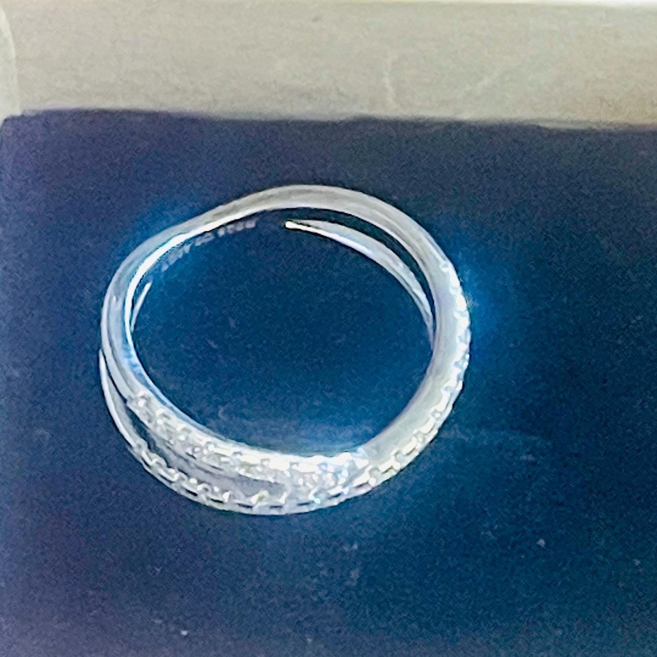 Vintage Diamond Engagement Ring: X Sterling Silver, Size 5 - Image 4