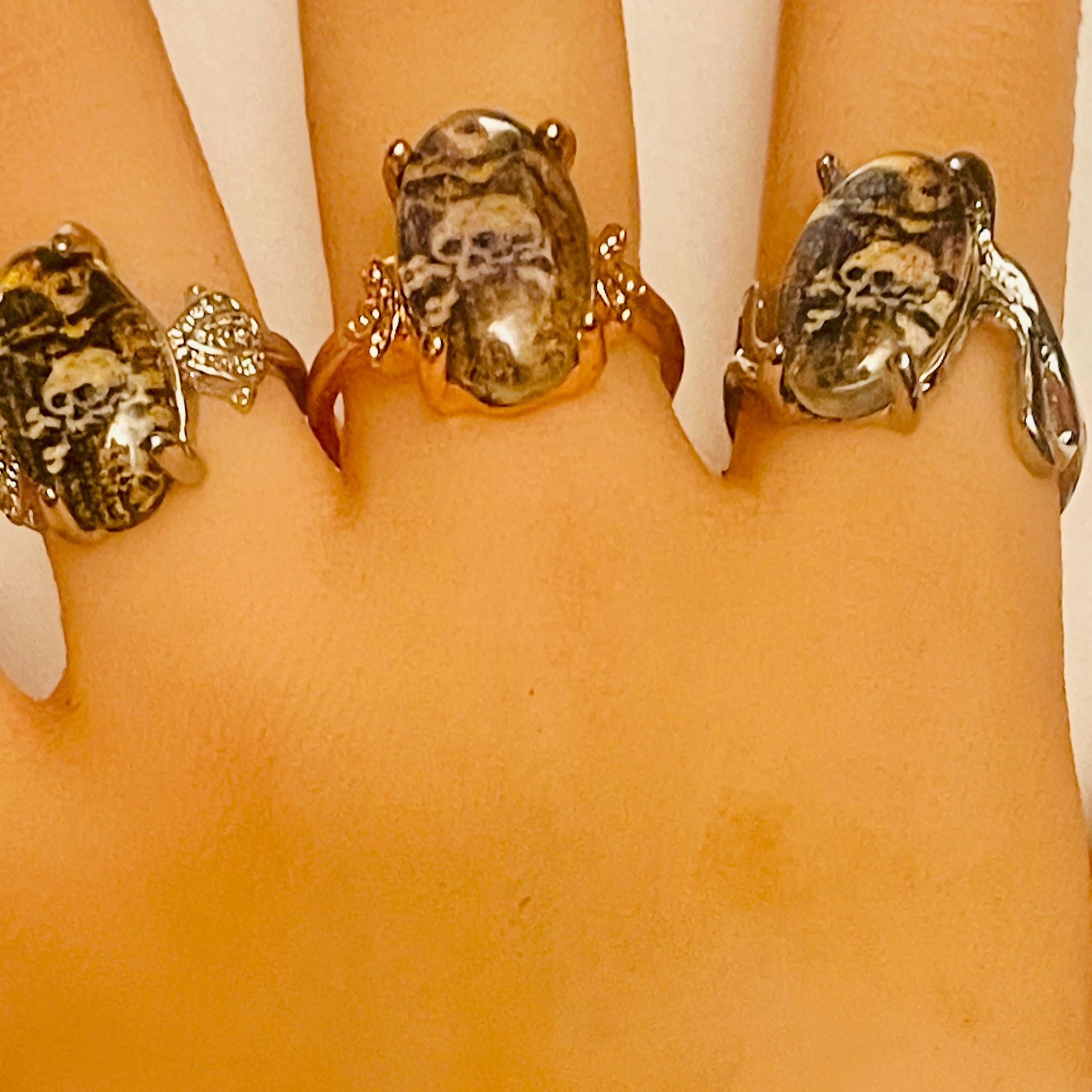Gothic Memento Mori Ring: Silver or Gold filled Stuart Crystal Momento Mori Rings - Image 4