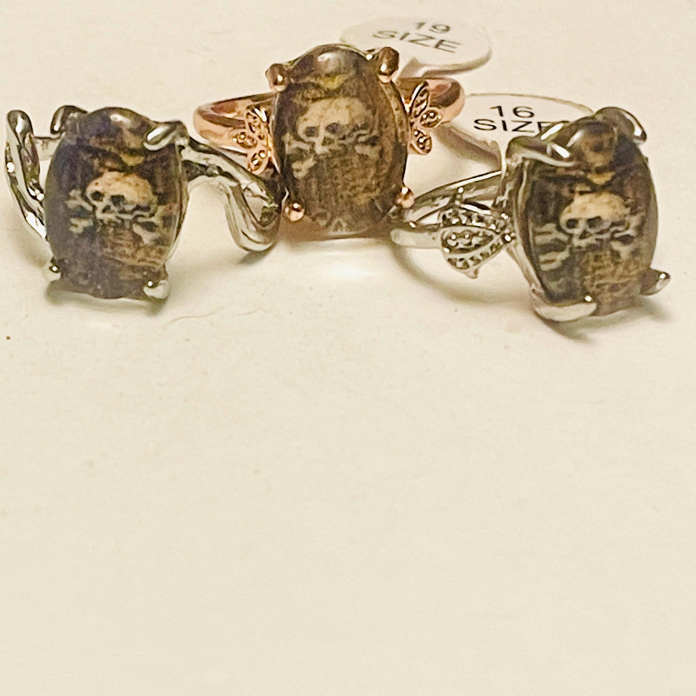 Gothic Memento Mori Ring: Silver or Gold filled Stuart Crystal Momento Mori Rings - Image 3