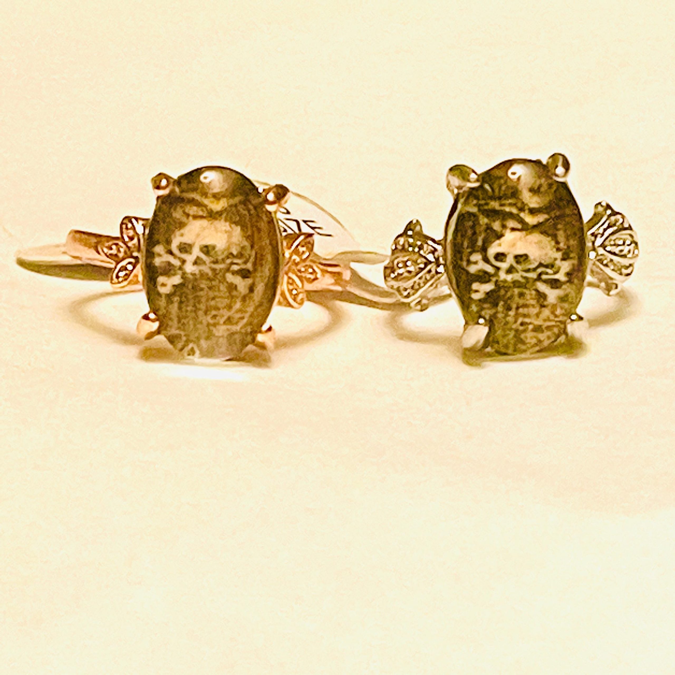 Gothic Memento Mori Ring: Silver or Gold filled Stuart Crystal Momento Mori Rings - Image 9