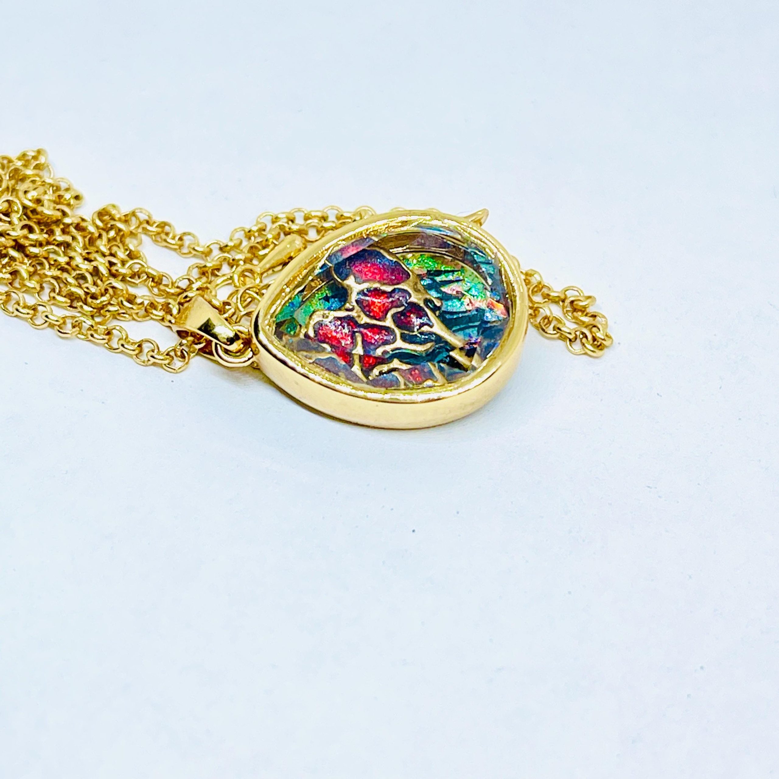 Memento Mori Gothic castle Necklace: Tiny gold shaker locket Pendant necklace - Image 8