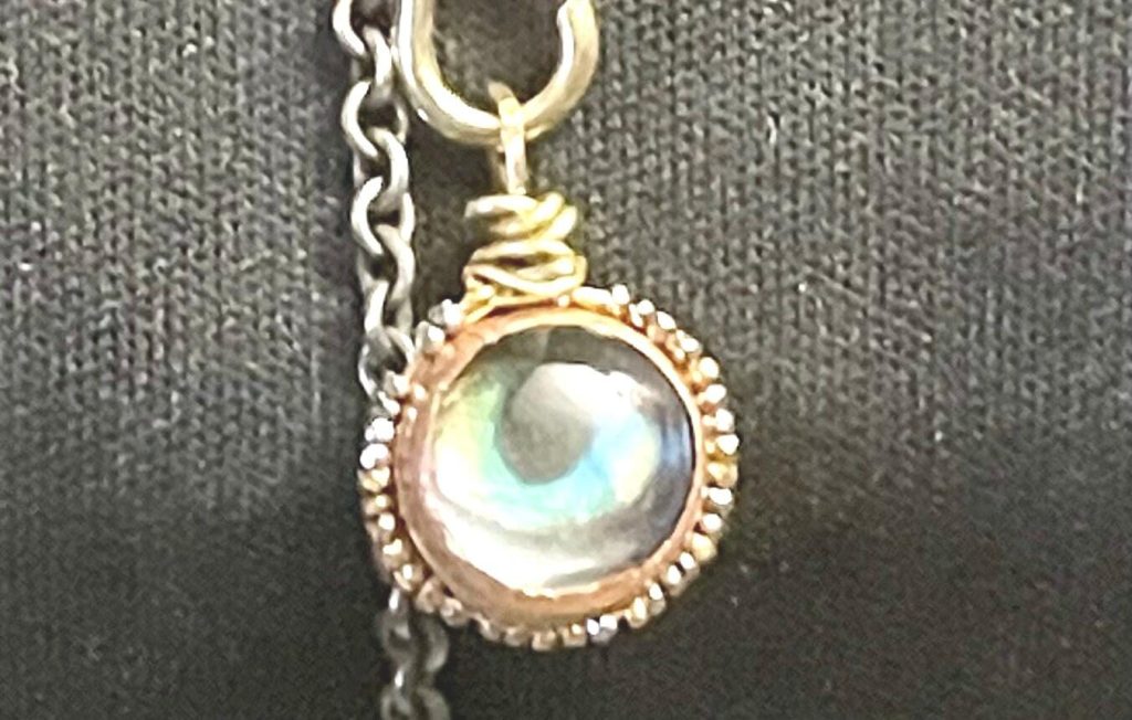 Custom Cat Eye Memorial Pendant Necklace: Abalone Shell, Sentimental Jewelry