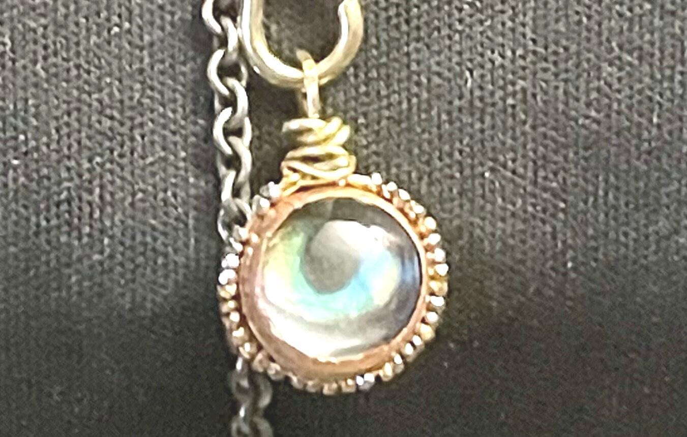 Custom Cat Eye Memorial Pendant Necklace: Abalone Shell, Sentimental Jewelry