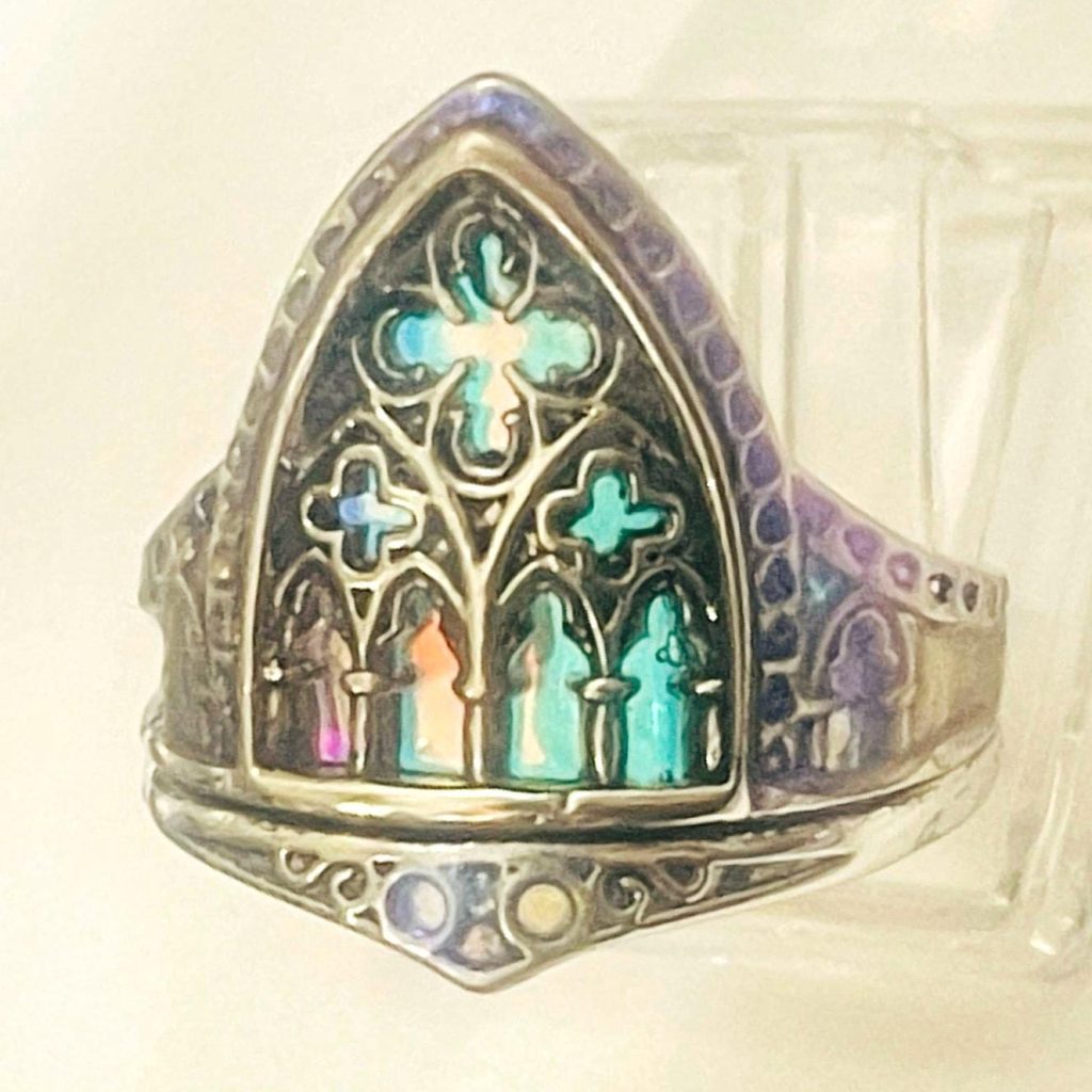 Gothic Stained Glass Window Ring: Cathedral Arch, Fairytale Jewelry