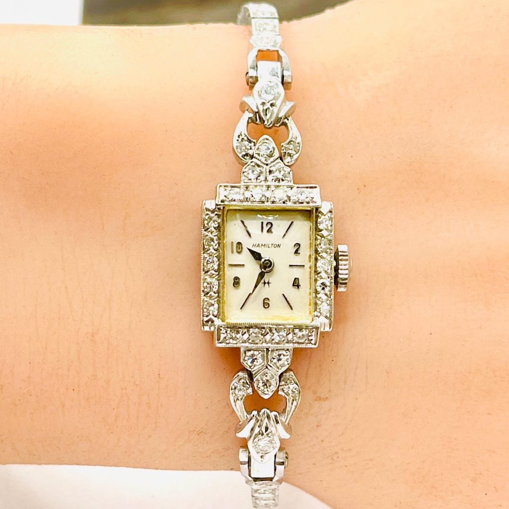Hamilton Diamond Solid 14k Gold Lady’s Wristwatch
